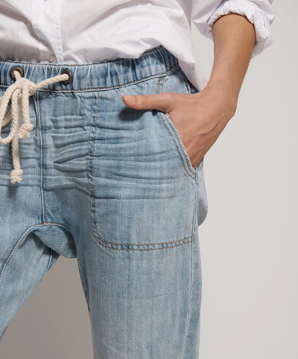 Shabbies Drawstring Boyfriend Jean - Hustler Blue - Image 4