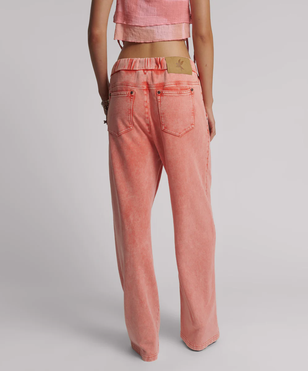 Wide Leg Sweatpants - Hyper Coral Pink - Image 4