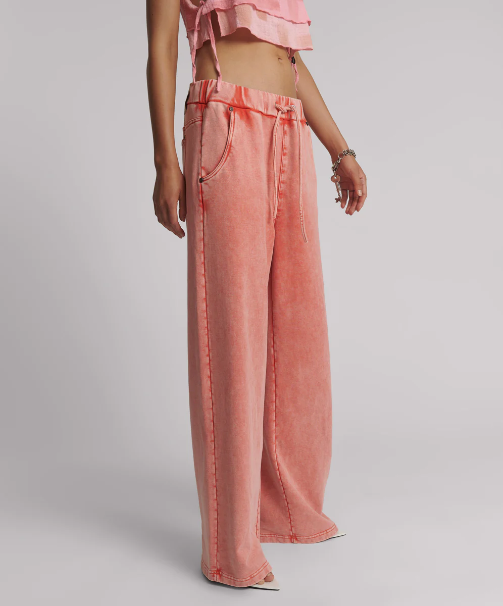 Wide Leg Sweatpants - Hyper Coral Pink - Image 5