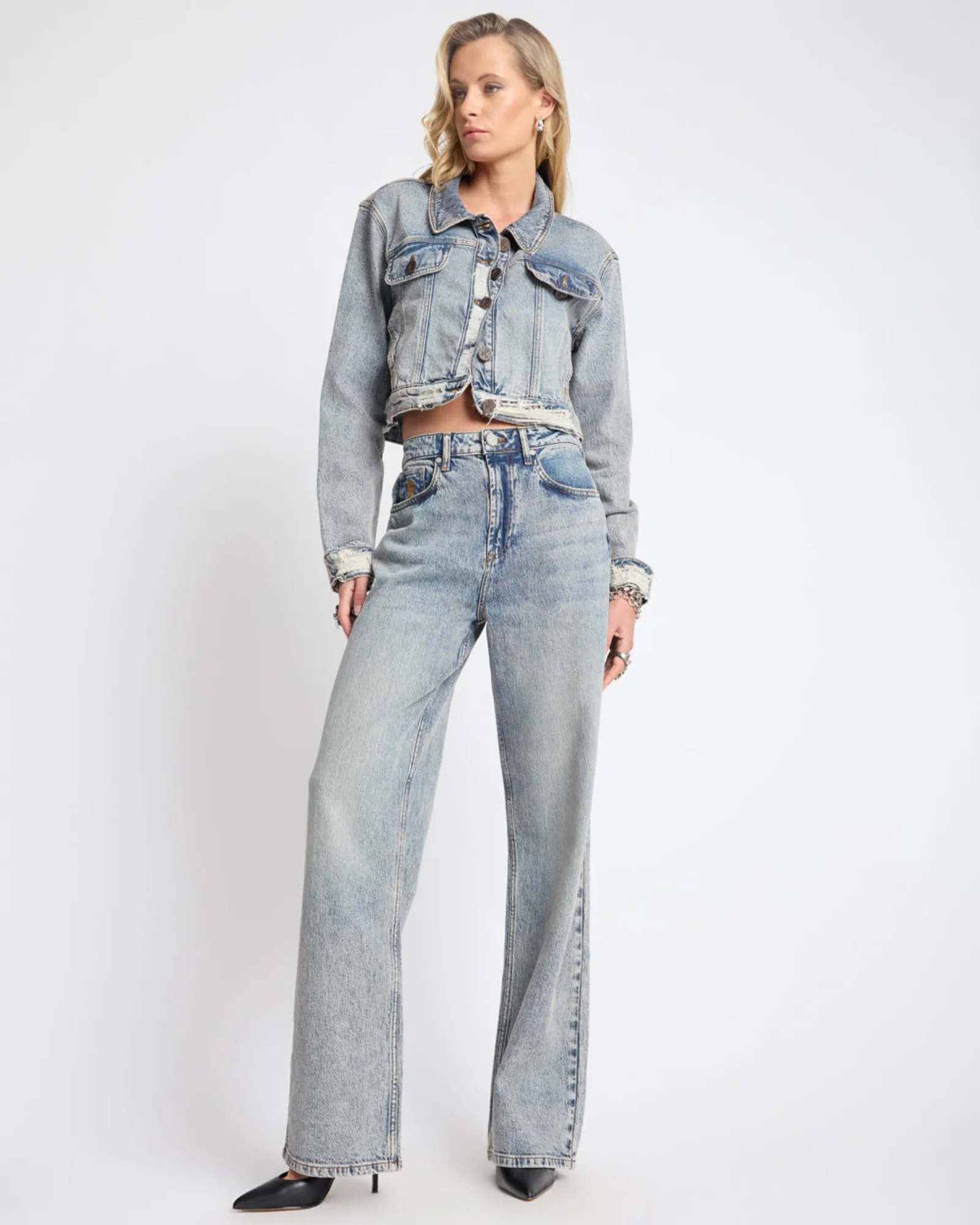 Icon High Waist Straight Leg Denim Jeans - Cloud Blue - Image 10