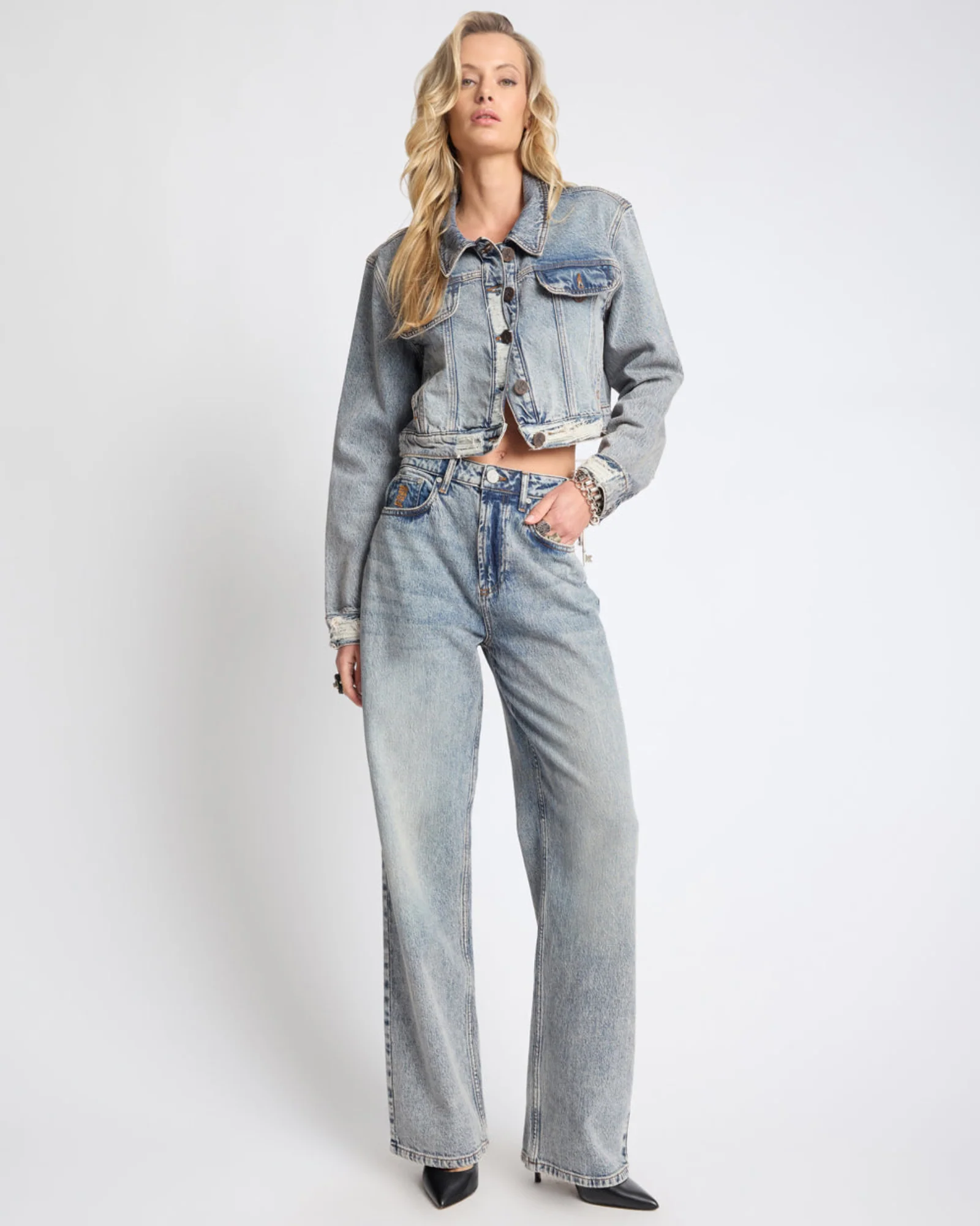 Icon High Waist Straight Leg Denim Jeans - Cloud Blue - Image 11