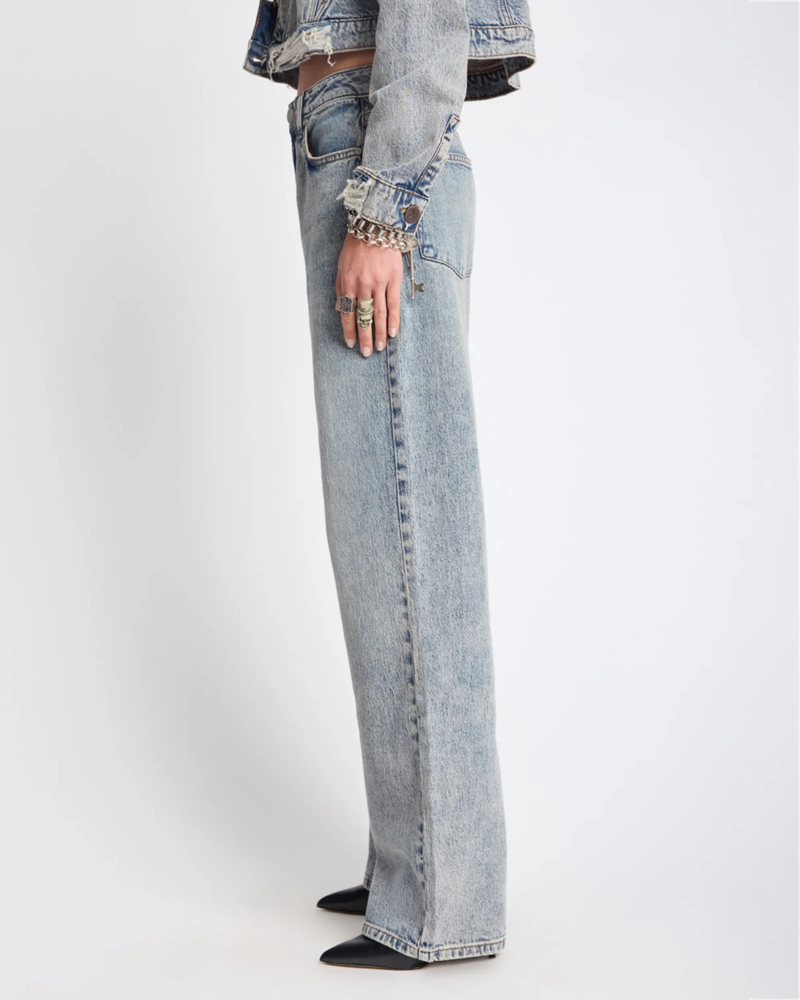 Icon High Waist Straight Leg Denim Jeans - Cloud Blue - Image 4