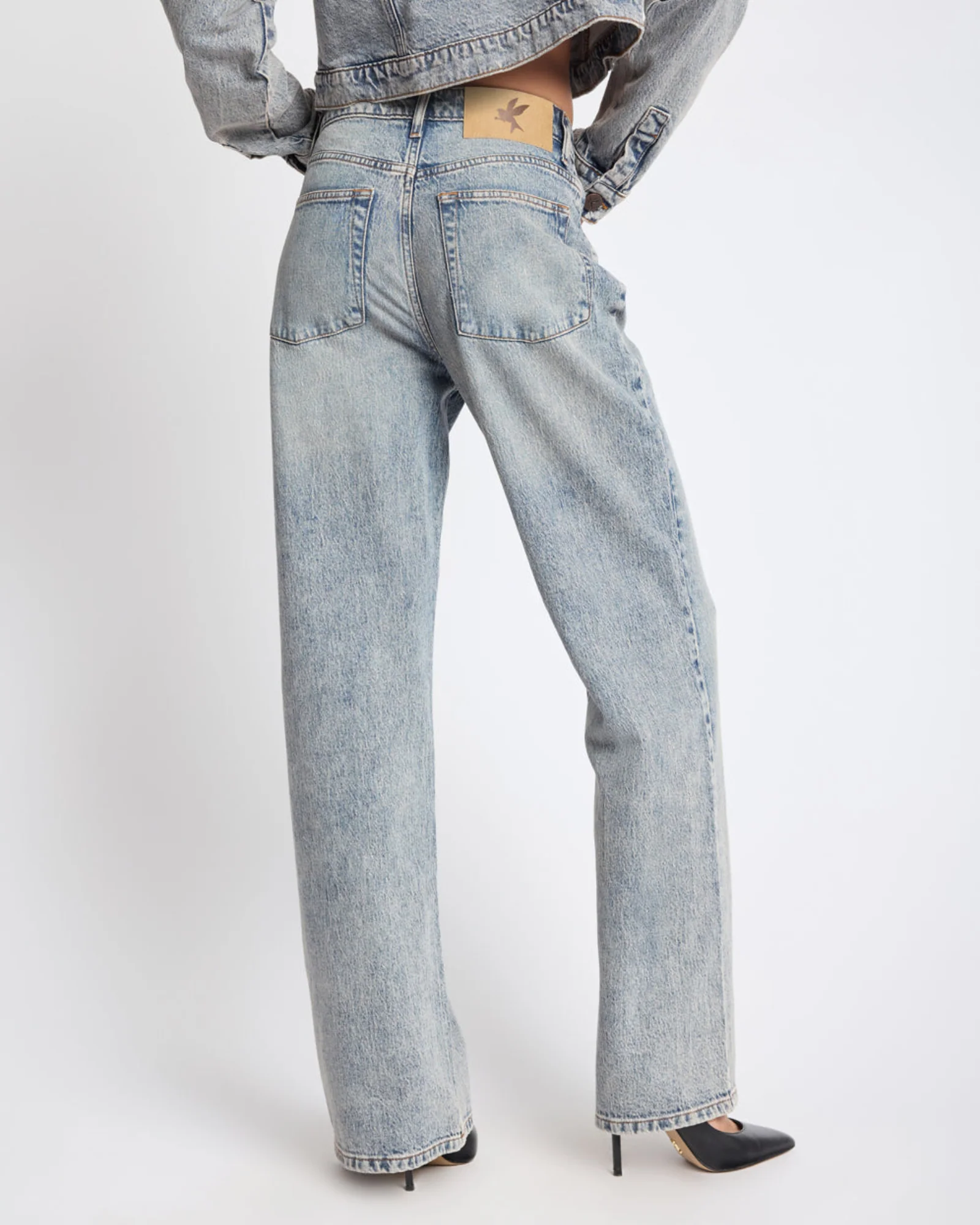 Icon High Waist Straight Leg Denim Jeans - Cloud Blue - Image 5