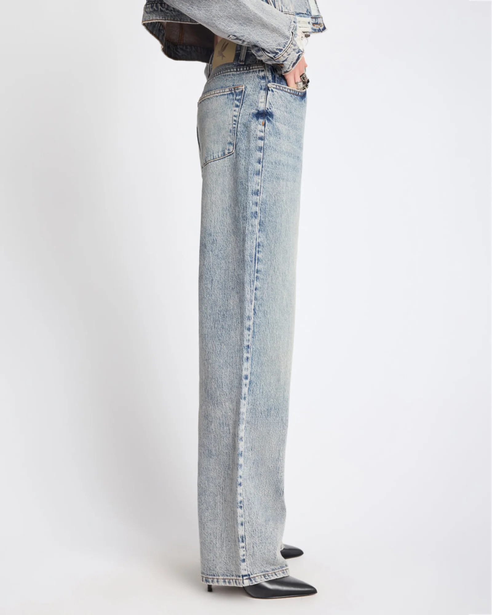 Icon High Waist Straight Leg Denim Jeans - Cloud Blue - Image 7