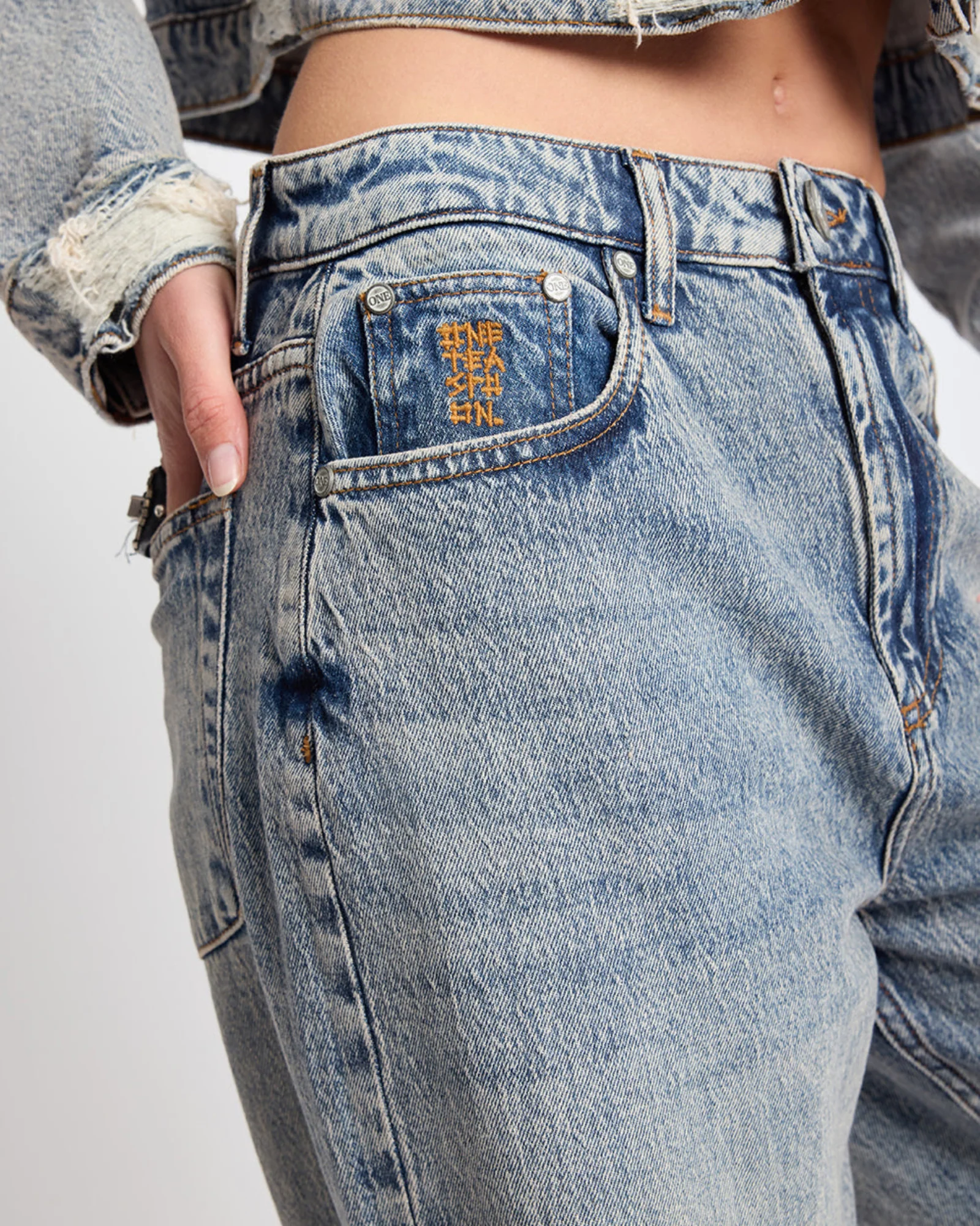 Icon High Waist Straight Leg Denim Jeans - Cloud Blue - Image 8