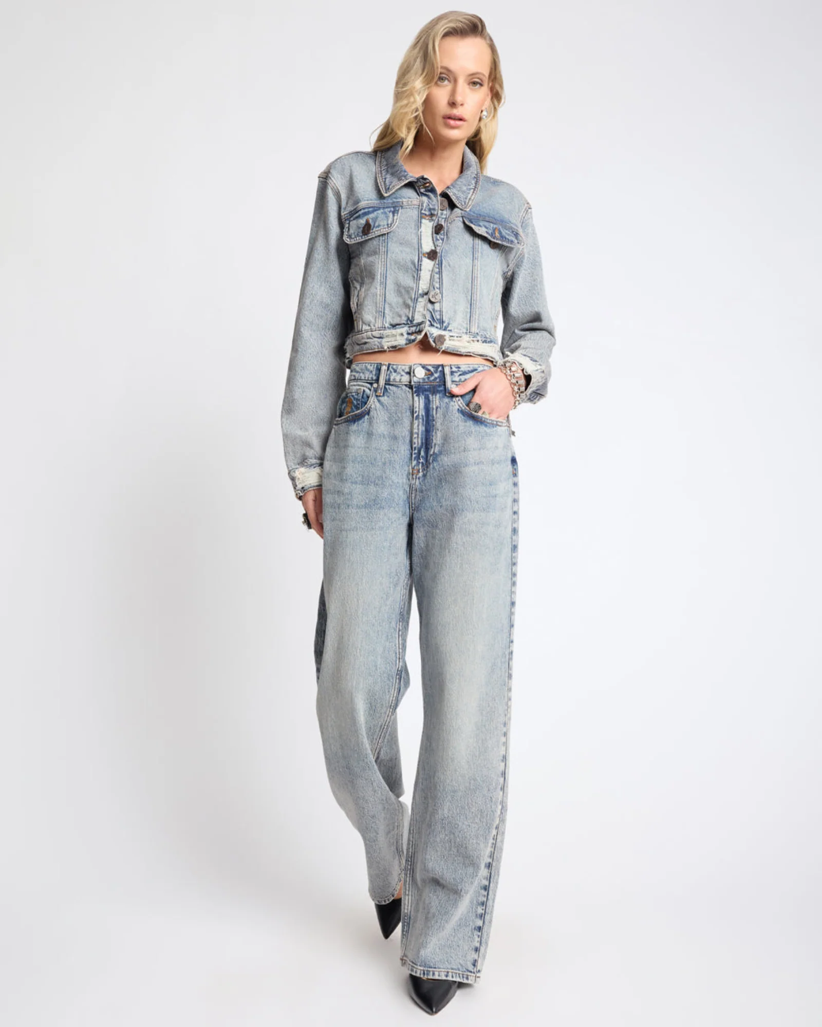 Icon High Waist Straight Leg Denim Jeans - Cloud Blue - Image 9