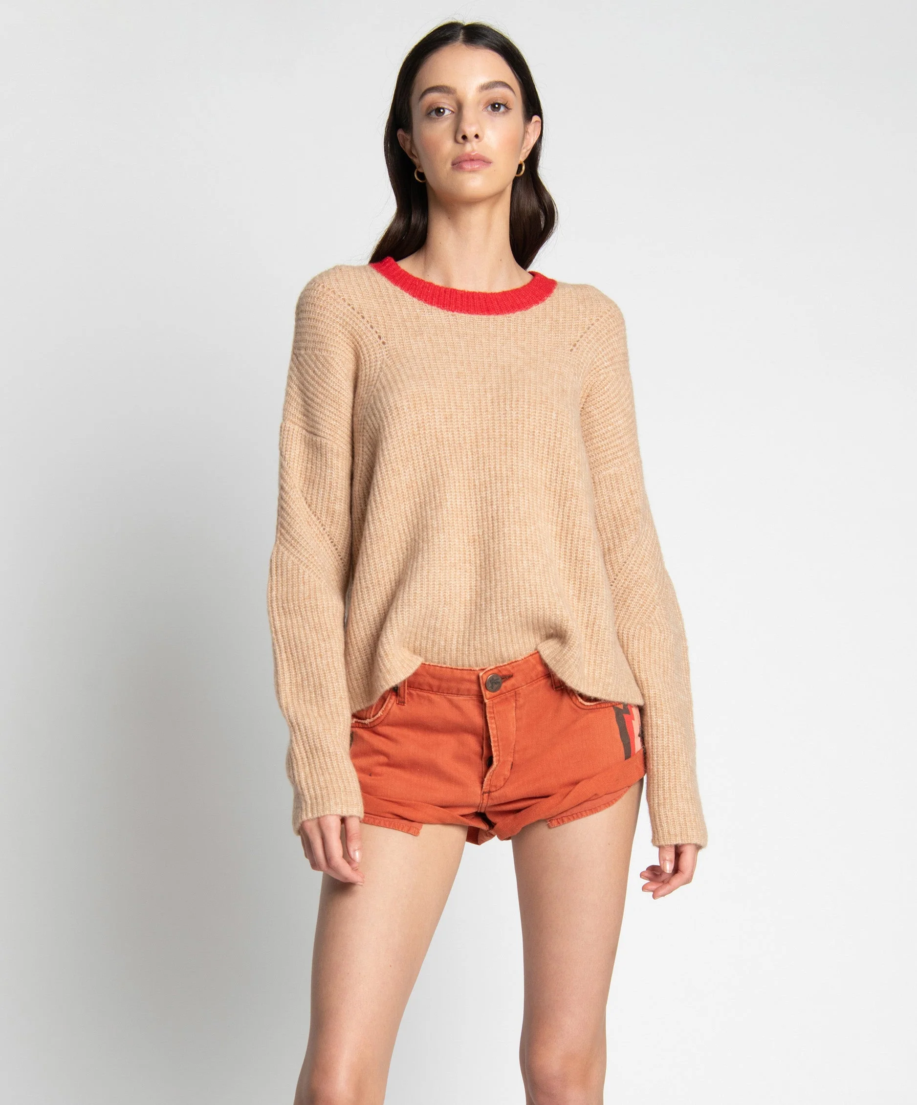 Bandits Low Waist Denim Shorts - Indian Arrow Orange
