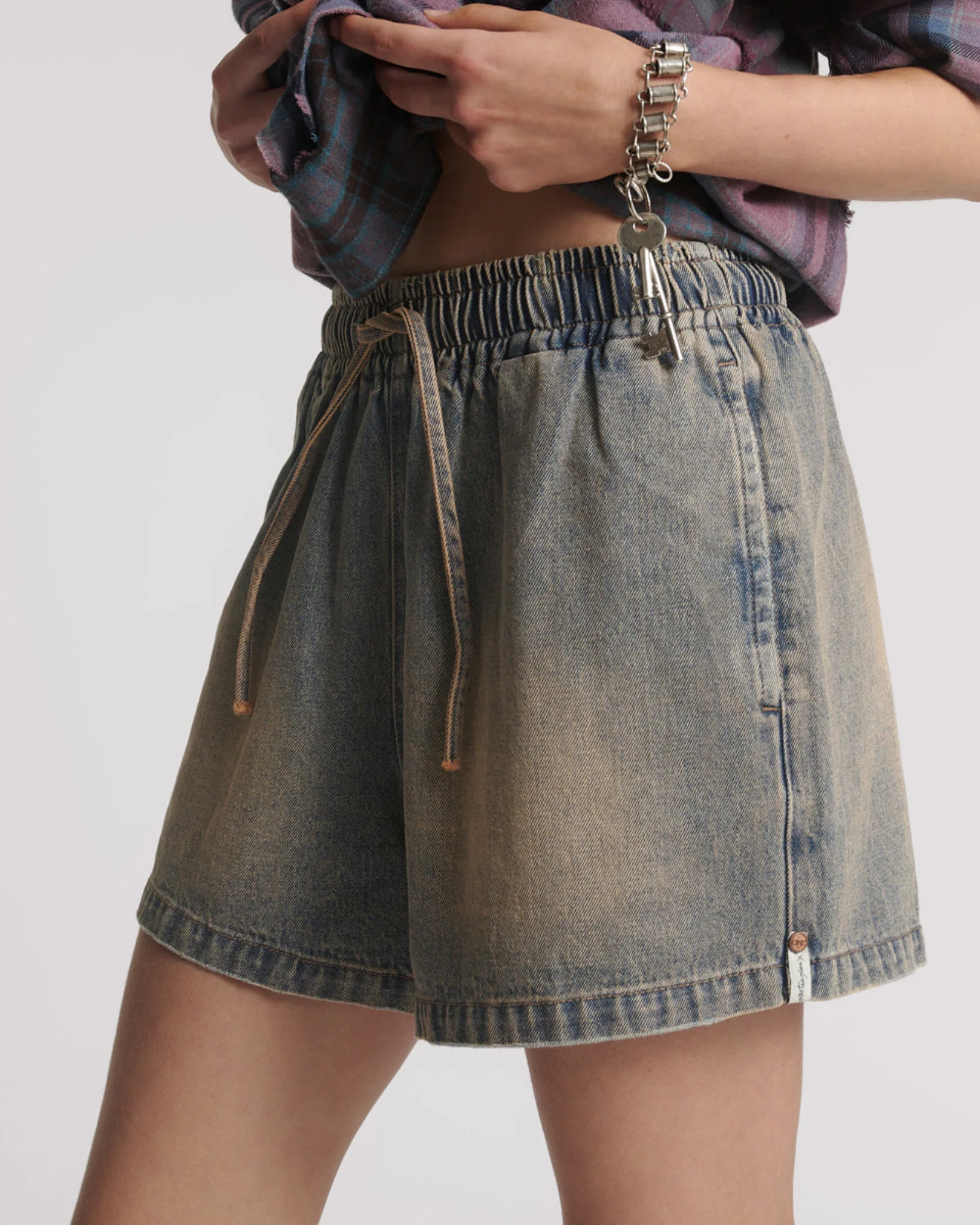 Boxer Low Waist Denim Shorts - Island Blue - Image 4
