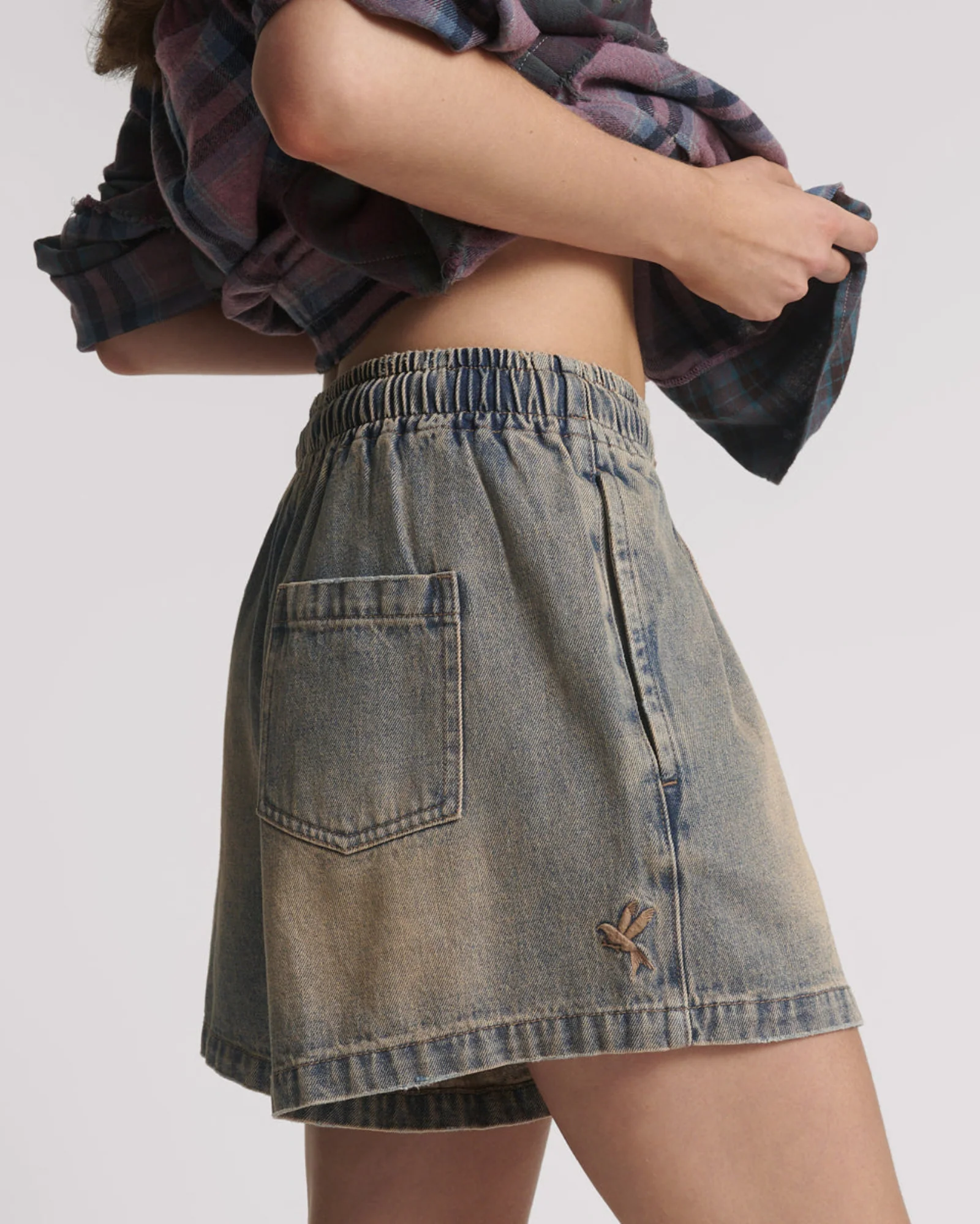 Boxer Low Waist Denim Shorts - Island Blue - Image 7