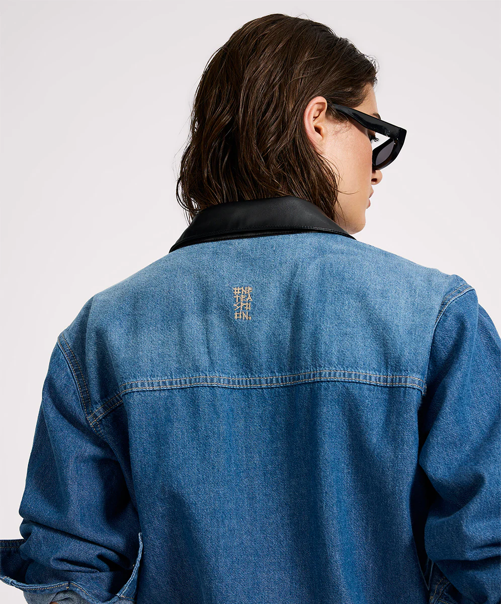 Izzy Drawstring Boiler Denim Jumpsuit - Blue Pasadena - Image 9