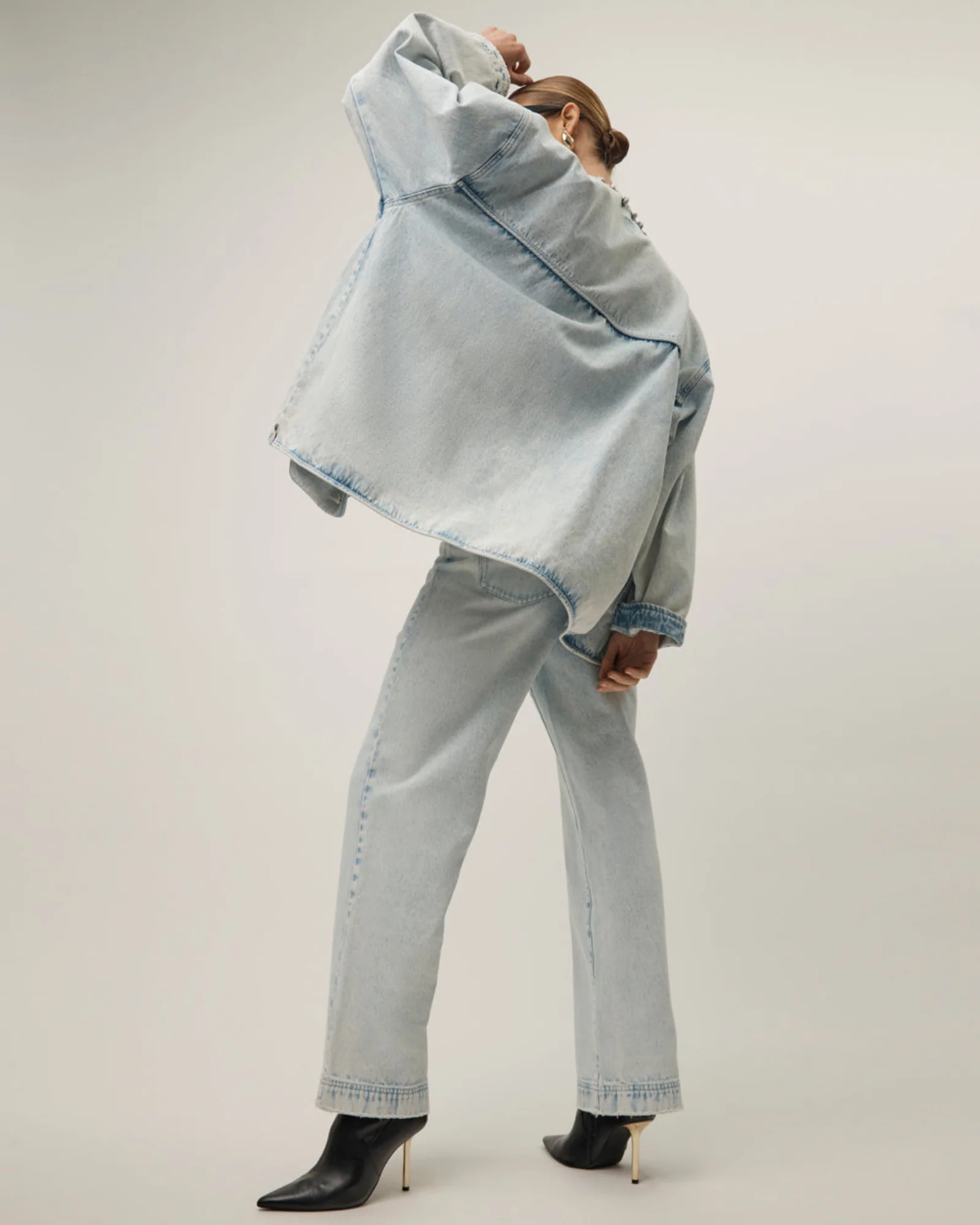 Jackson Belted Mid Waist Wide Leg Denim Jeans - Beach Blue - Image 16