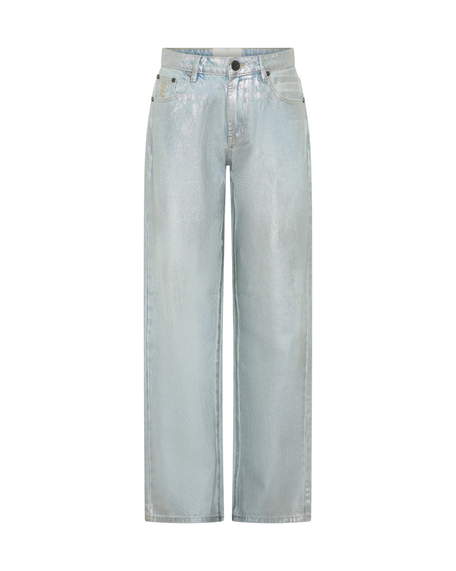Jackson Mid Waist Wide Leg Denim Jeans - Blue Chrome - Image 9