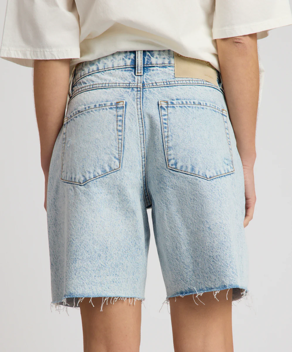 Jackson Mid Waist Wide Leg Shorts - Whisper Blue - Image 6