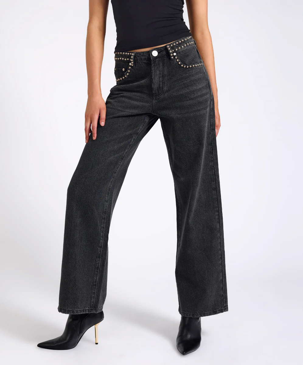 Jackson Mid Waist Wide Leg Denim Jeans - Image 4