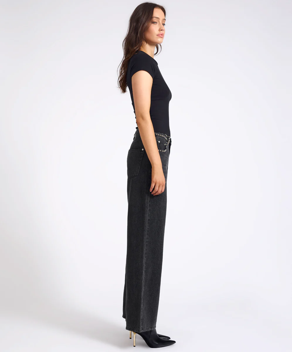 Jackson Mid Waist Wide Leg Denim Jeans - Image 7