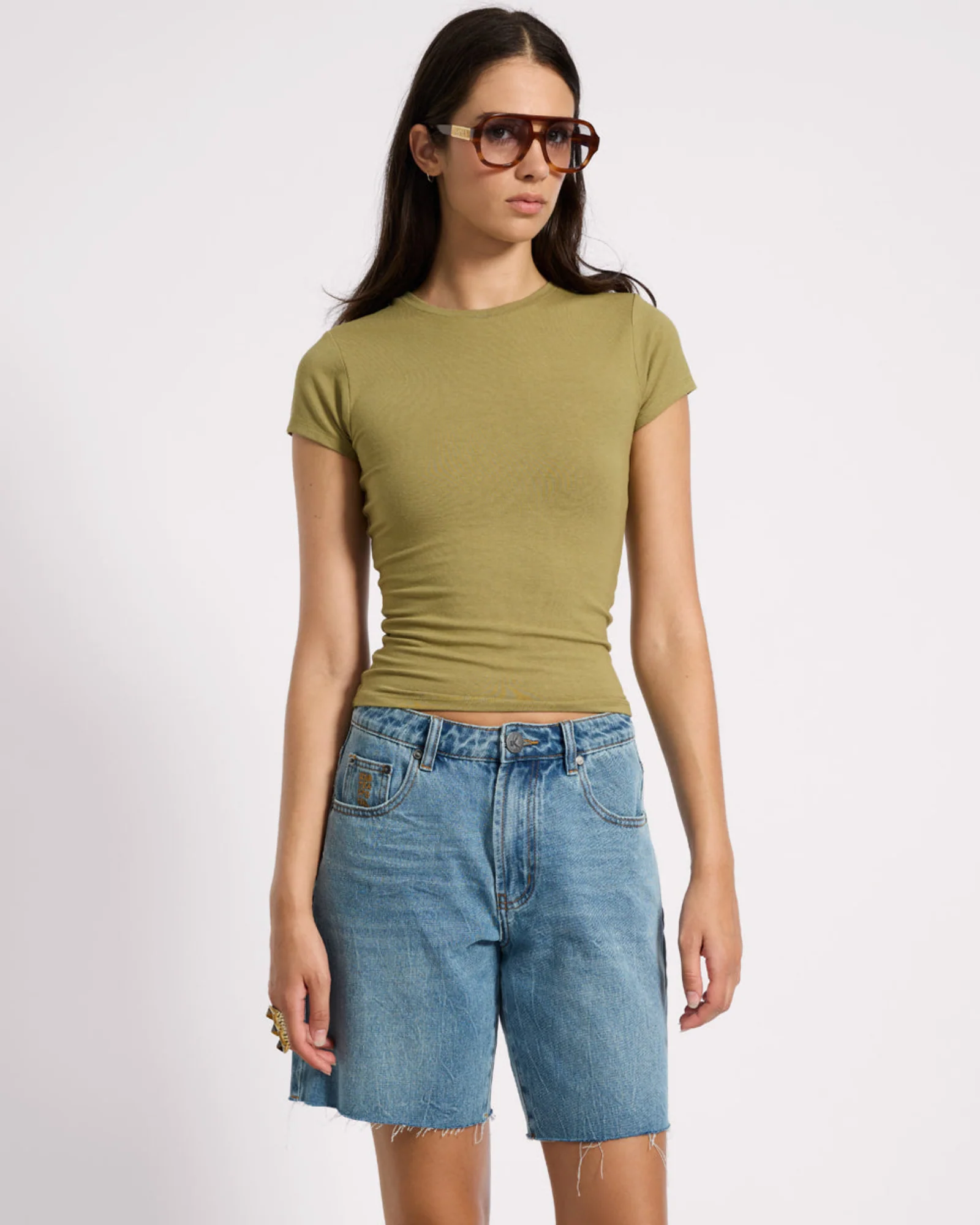 Jacksons Mid Waist Wide Leg Denim Shorts - Blue Crush - Image 3