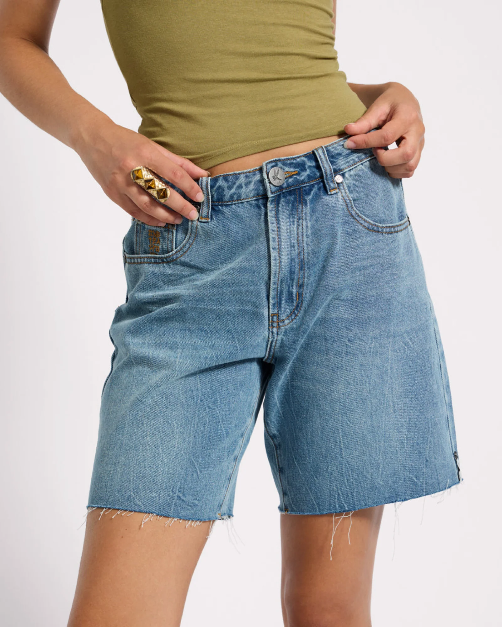 Jacksons Mid Waist Wide Leg Denim Shorts - Blue Crush - Image 4