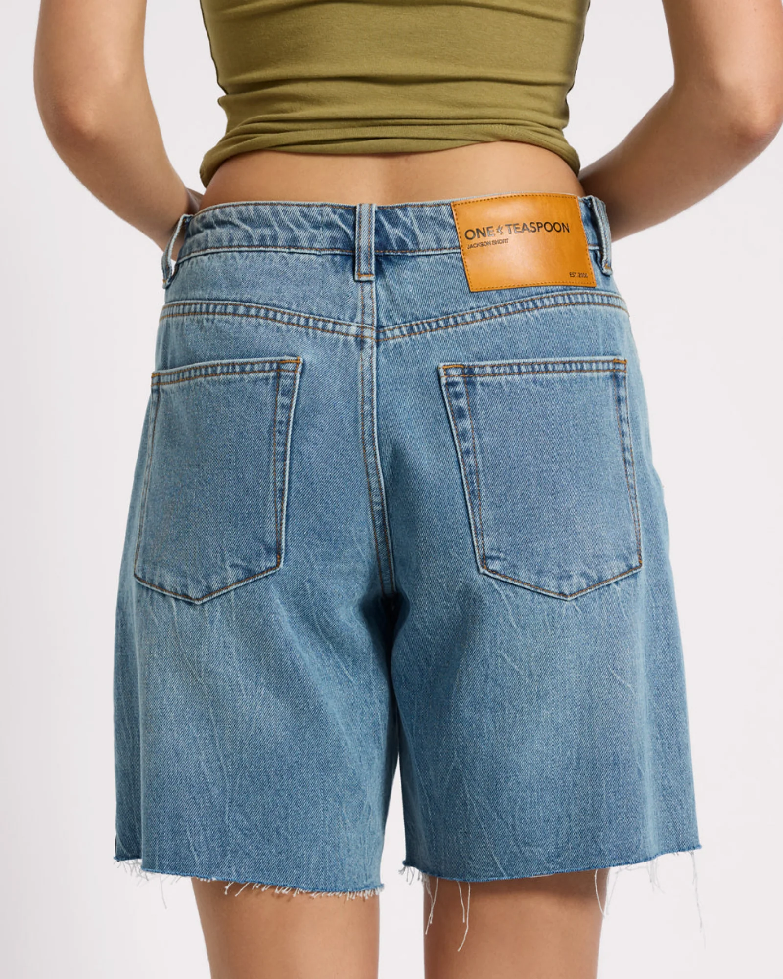 Jacksons Mid Waist Wide Leg Denim Shorts - Blue Crush - Image 6