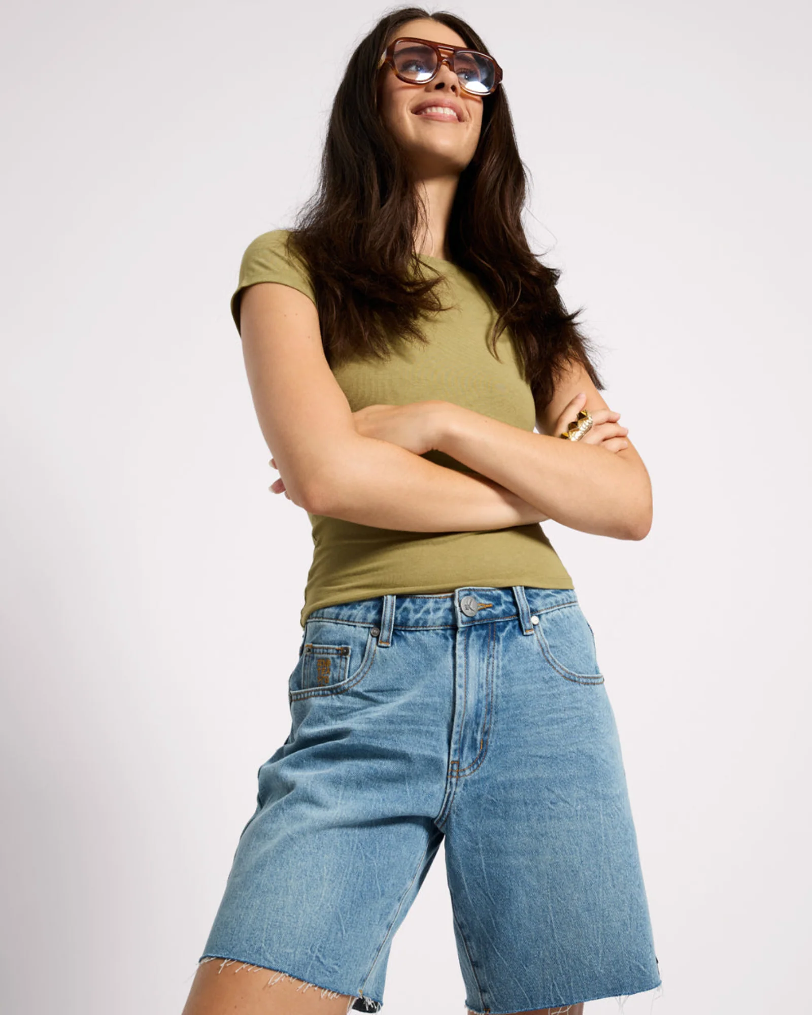 Jacksons Mid Waist Wide Leg Denim Shorts - Blue Crush - Image 8