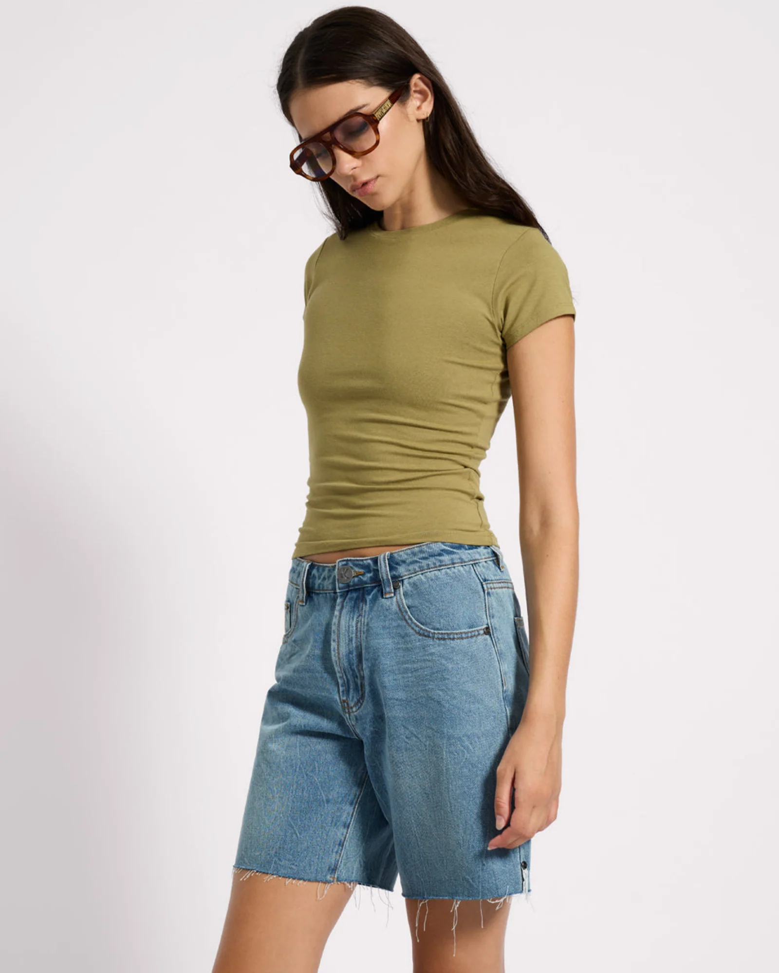 Jacksons Mid Waist Wide Leg Denim Shorts - Blue Crush - Image 9
