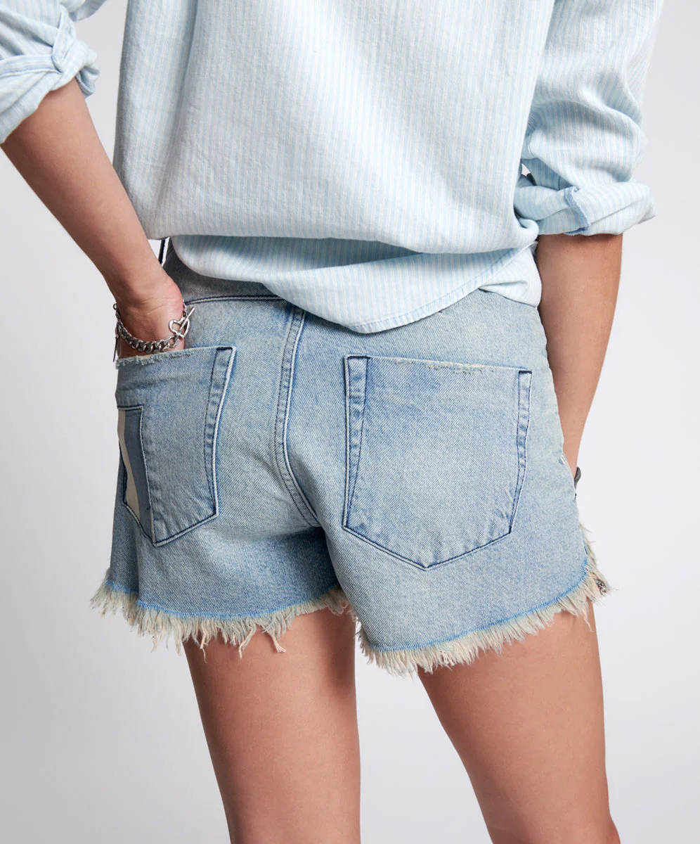 JAILBIRD LE WOLVES MID WAIST DENIM SHORTS - Image 5
