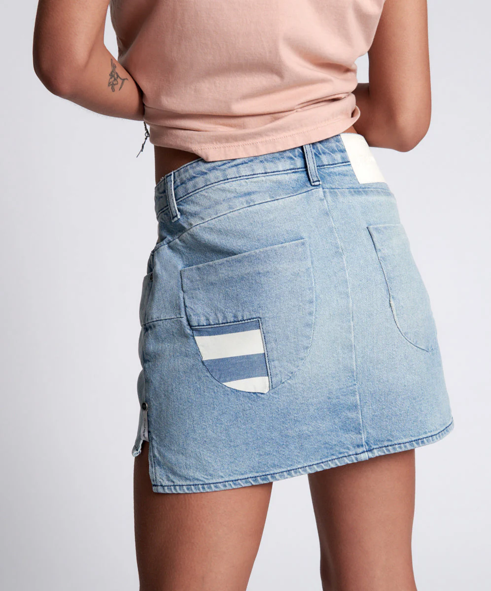 JAILBIRD VANGUARD MID RISE RELAXED DENIM MINI SKIRT - Image 4