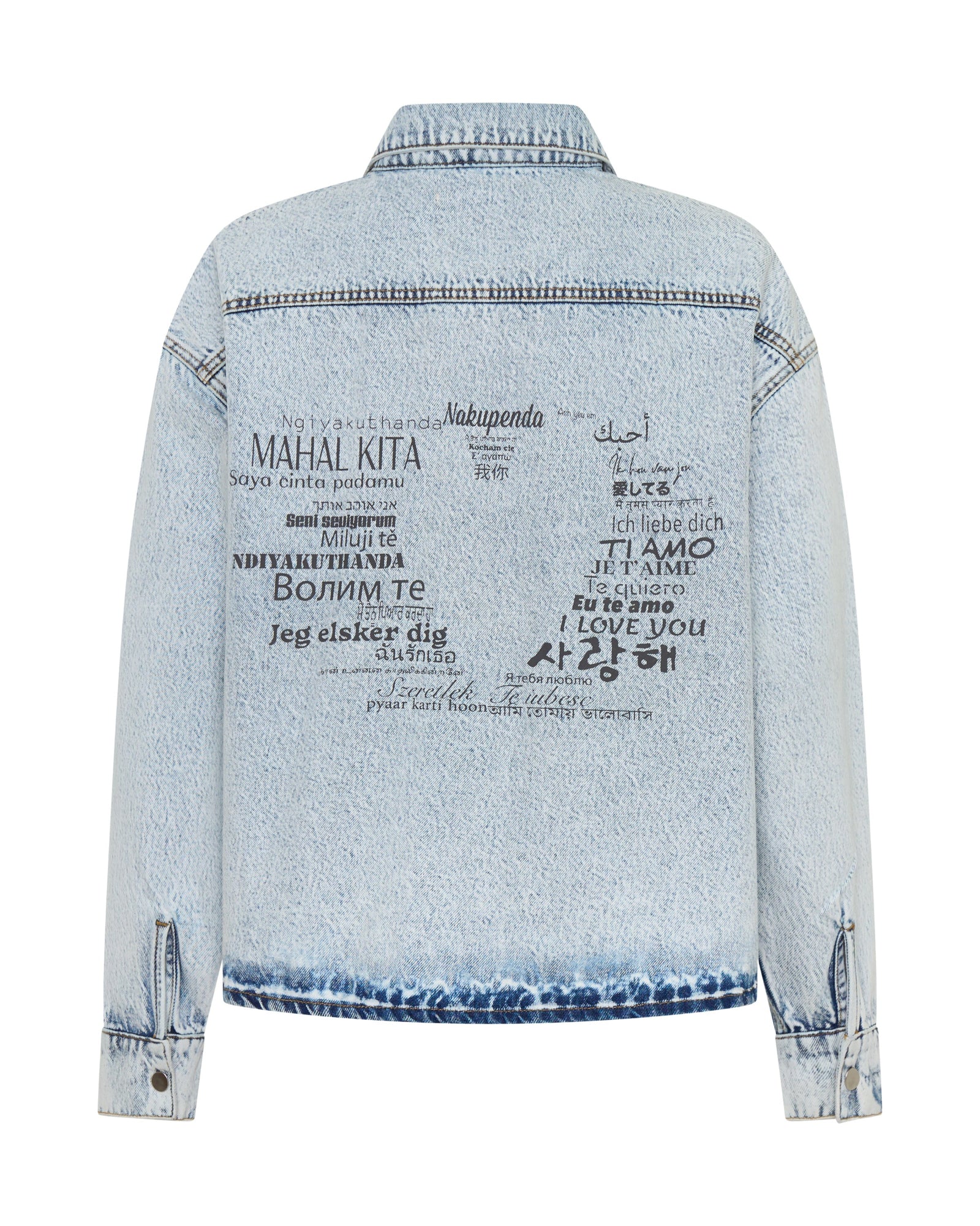 Je T'Aime Denim Shacket - Whisper Blue - Image 10