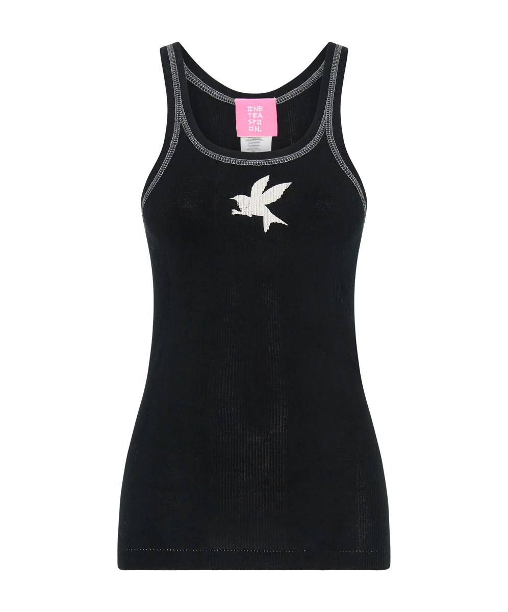 Jett Black Bower Bird Singlet - Jett Black - Image 6