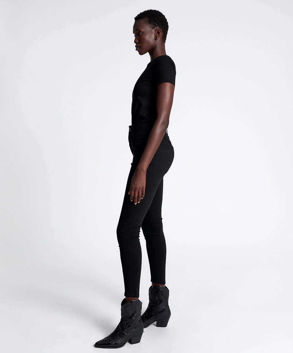 Preachers High Waist Skinny Stretch Denim Jeans - Jett Black - Image 2