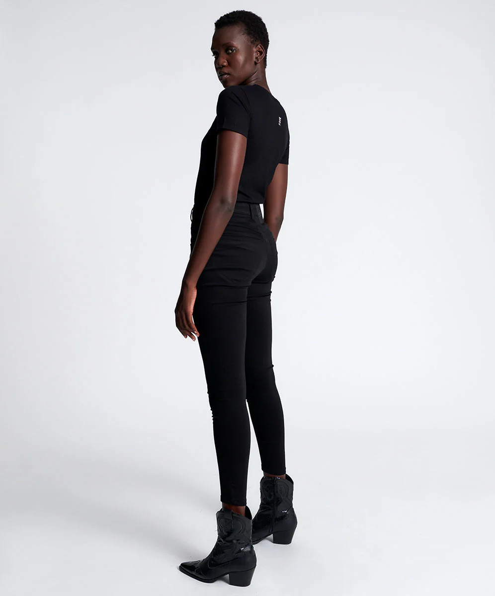 Preachers High Waist Skinny Stretch Denim Jeans - Jett Black - Image 3