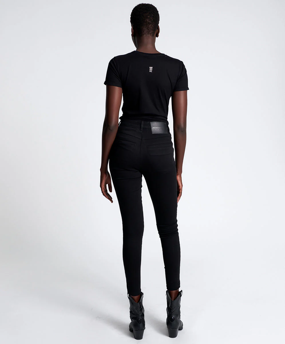Preachers High Waist Skinny Stretch Denim Jeans - Jett Black - Image 4