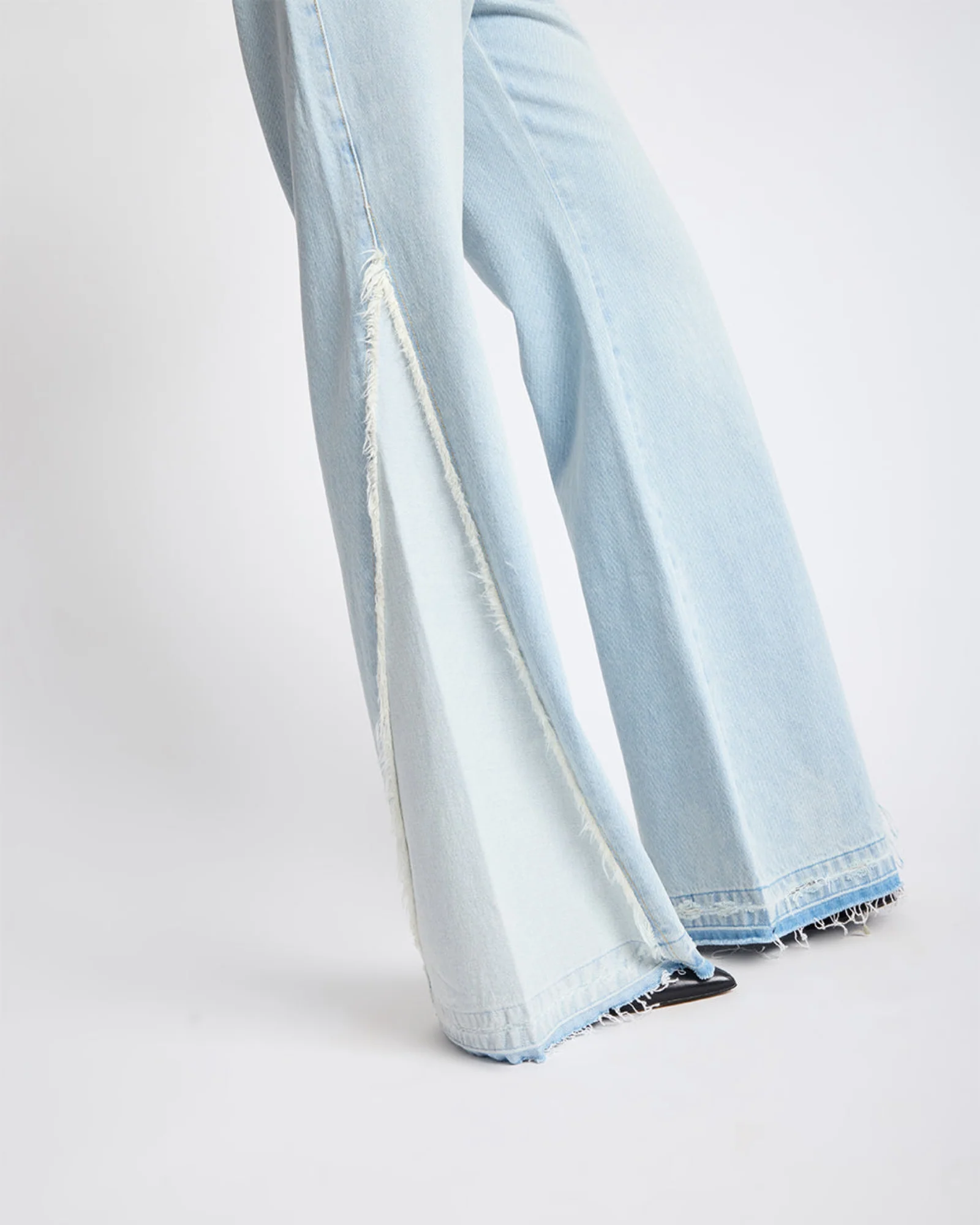 Johnnies Low Waist Wide Leg Flared Denim Jeans - Cosmic Blue - Image 6