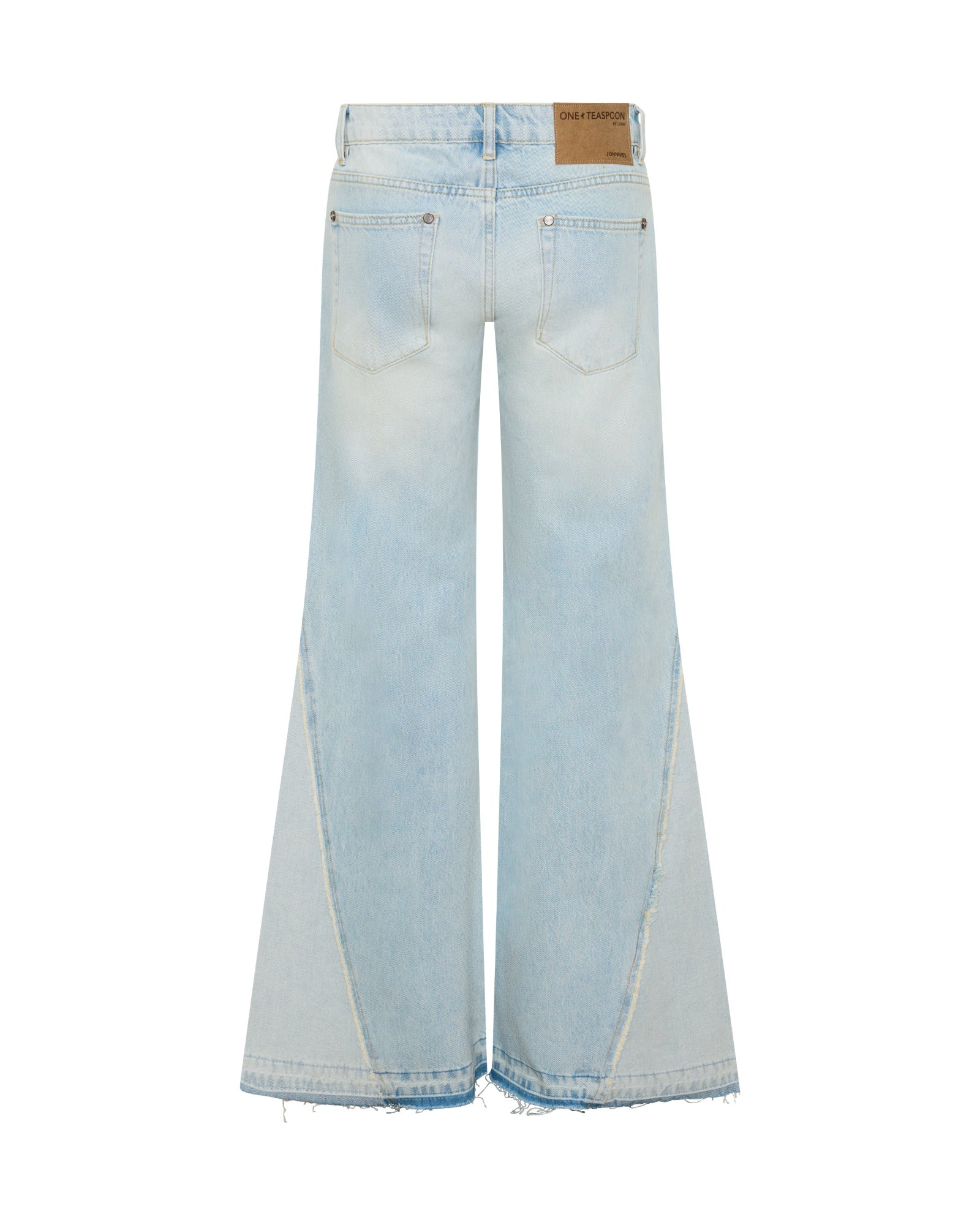 Johnnies Low Waist Wide Leg Flared Denim Jeans - Cosmic Blue - Image 9