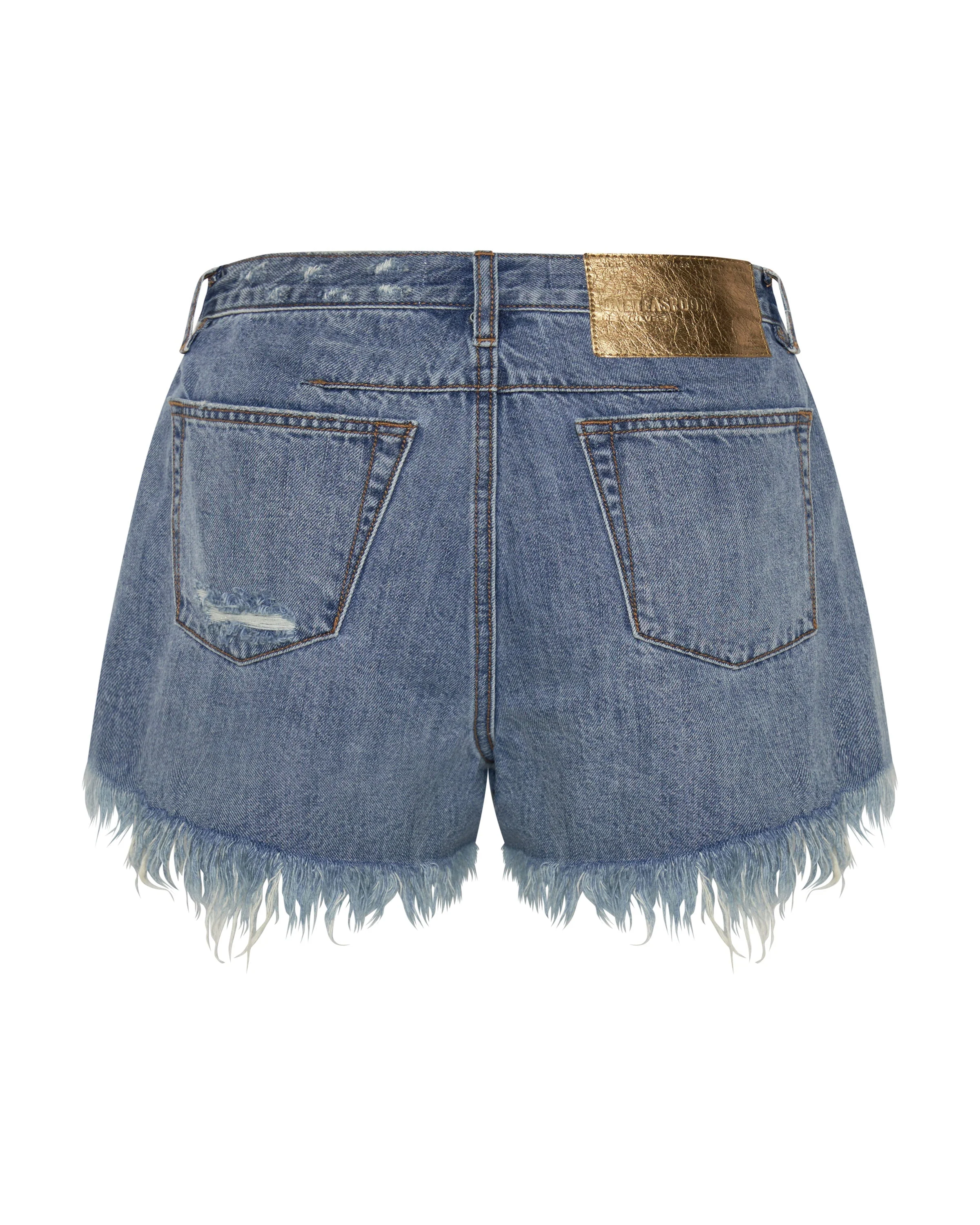 Le Wolves Mid Waist Mid Length Denim Shorts - Johnny Blue - Image 7