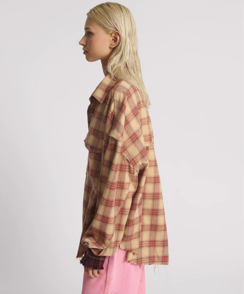Joshua Oversized Flannel Western Shirt - Burnt Sand - Image 2