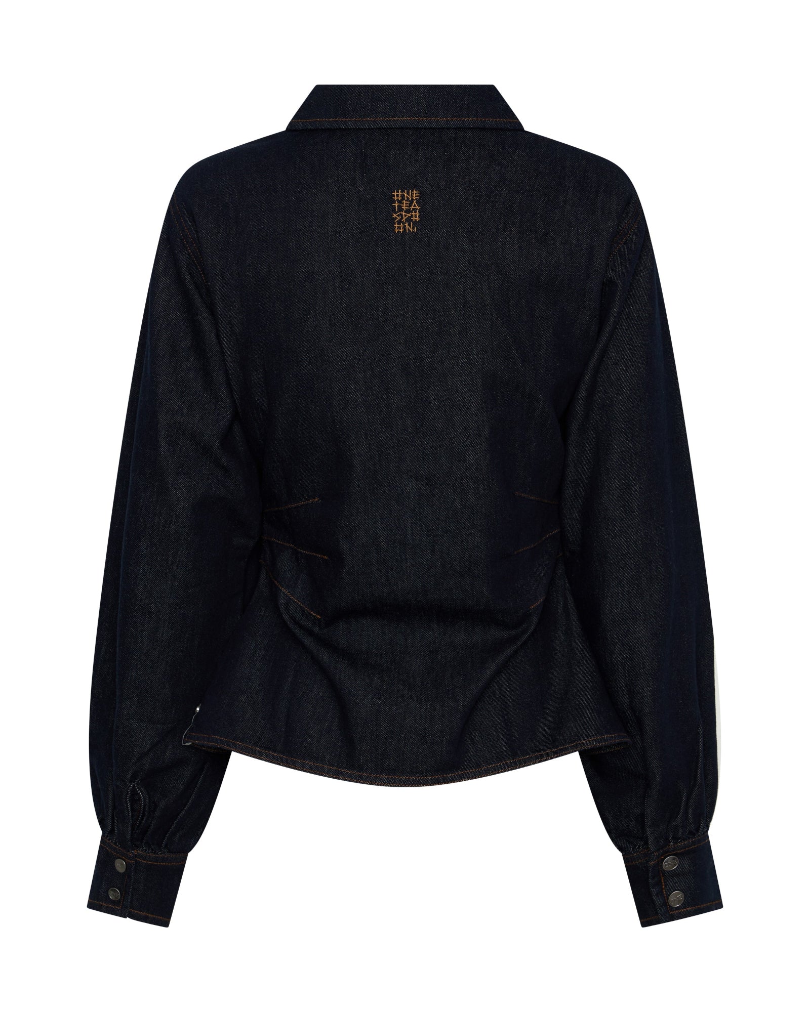 Josie Fitted Denim Shirt - Raw Indigo - Image 10