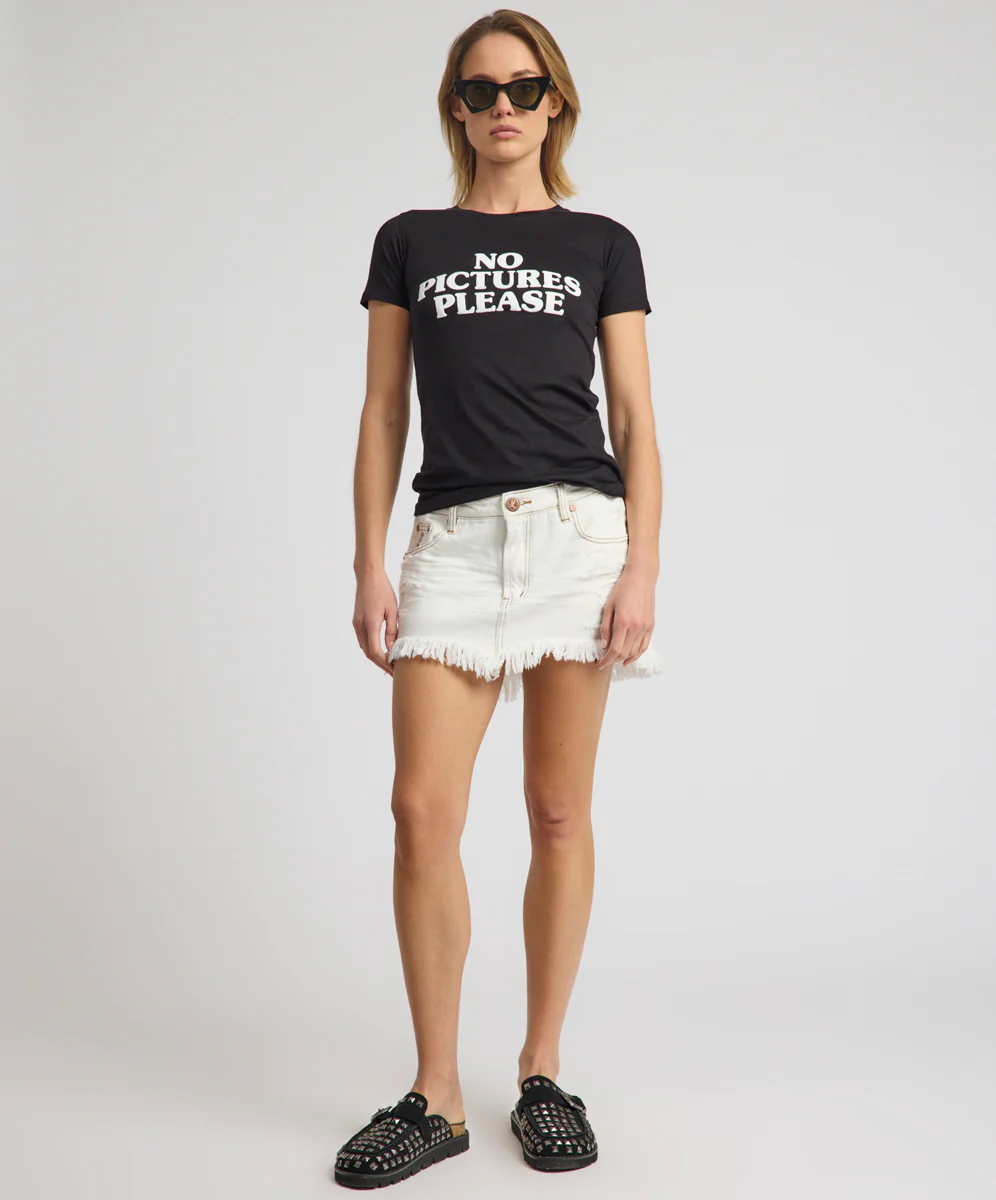 Junkyard Low Waist Messed Up Mini Denim Skirt - White Beauty - Image 2