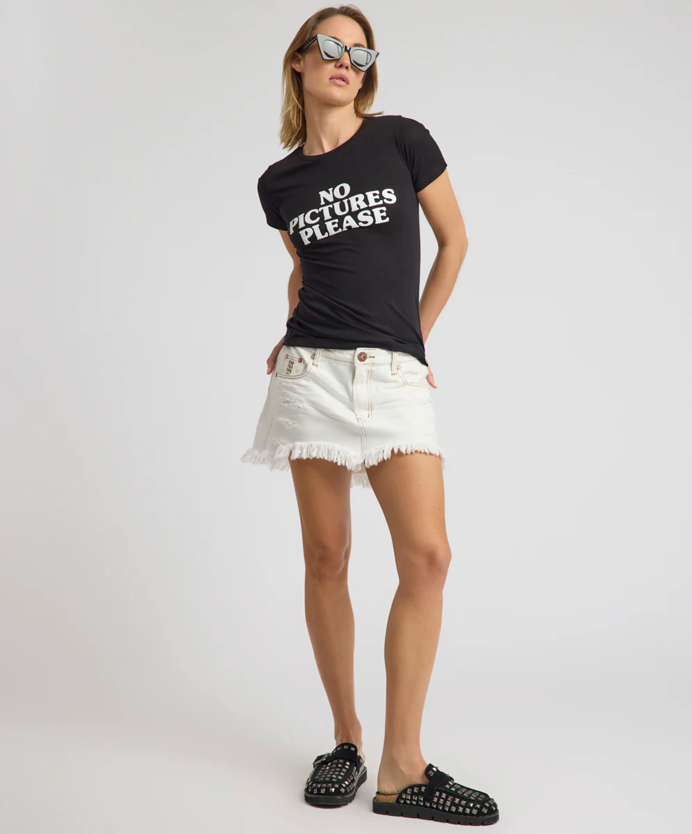 Junkyard Low Waist Messed Up Mini Denim Skirt - White Beauty - Image 9