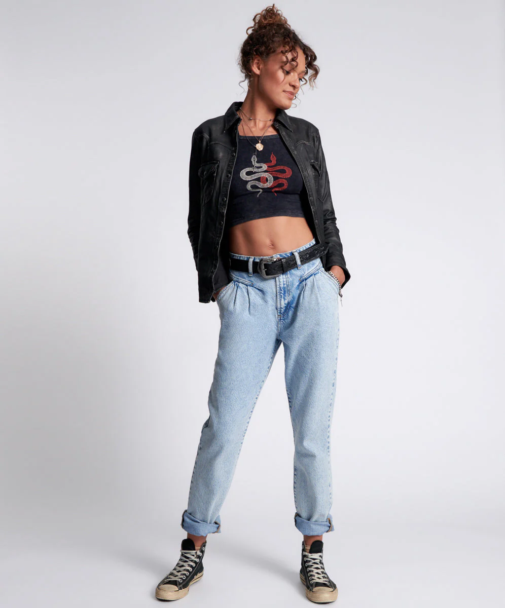 Streetwalkers High Waist Straight Leg Trouser Denim Jeans - Kansas Acid