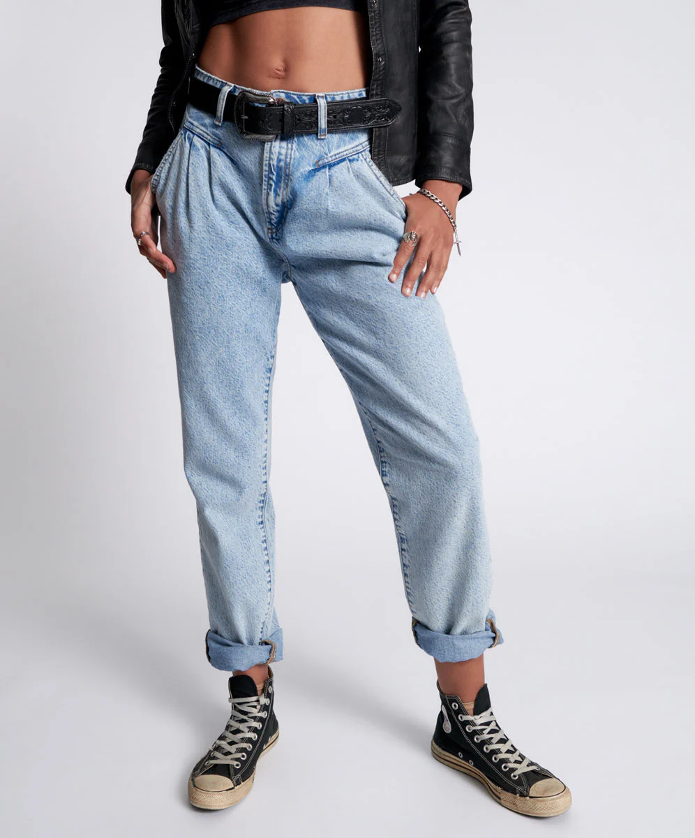 Streetwalkers High Waist Straight Leg Trouser Denim Jeans - Kansas Acid - Image 3