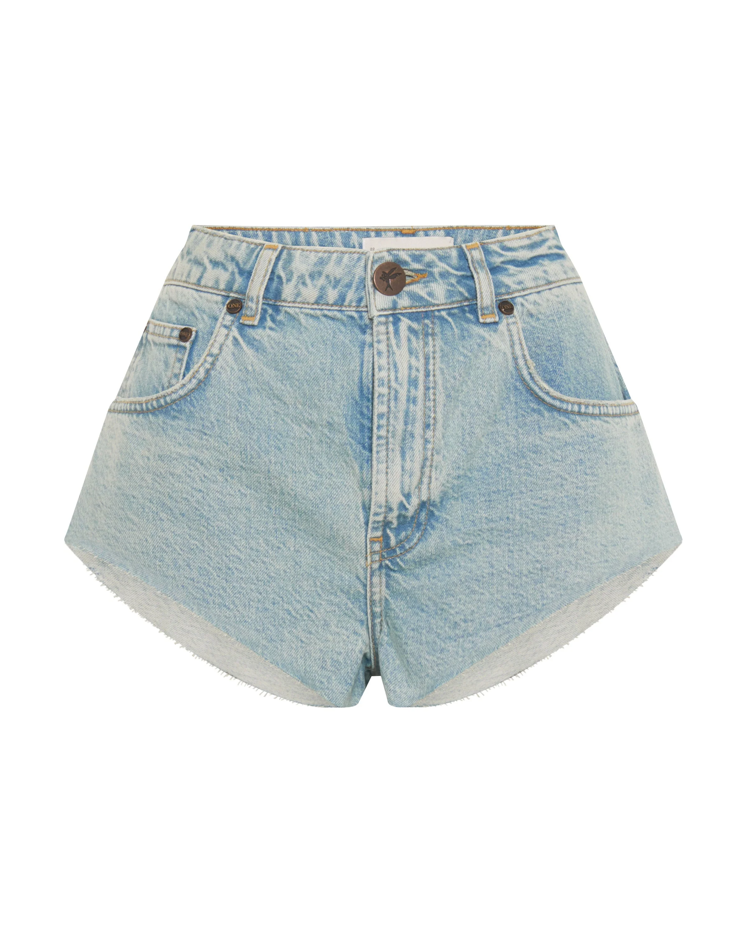 The One High Waist Cheeky Denim Shorts - Kansas Acid - Image 6