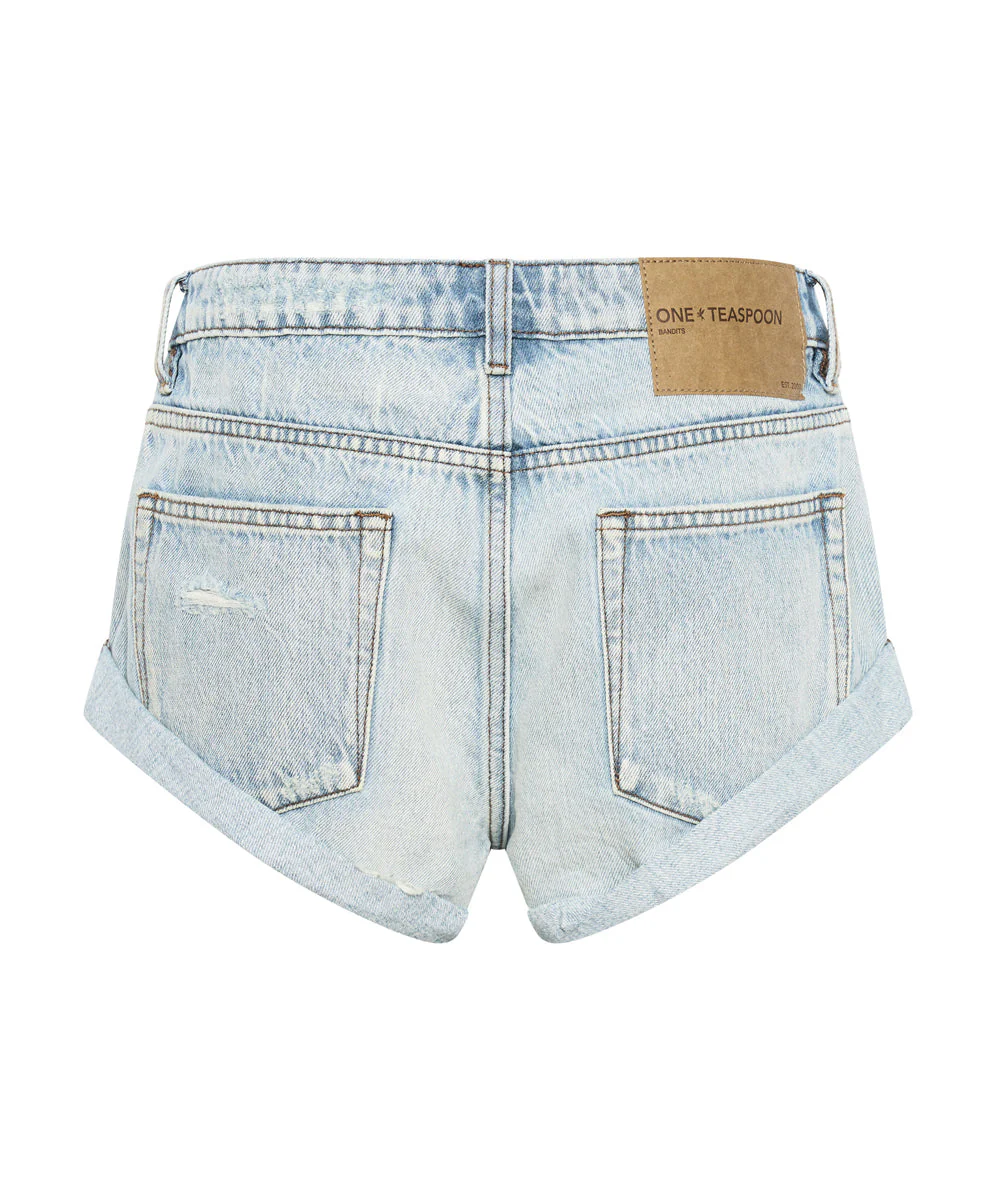 Bandits Low Waist Denim Shorts - Kansas Blue - Image 10