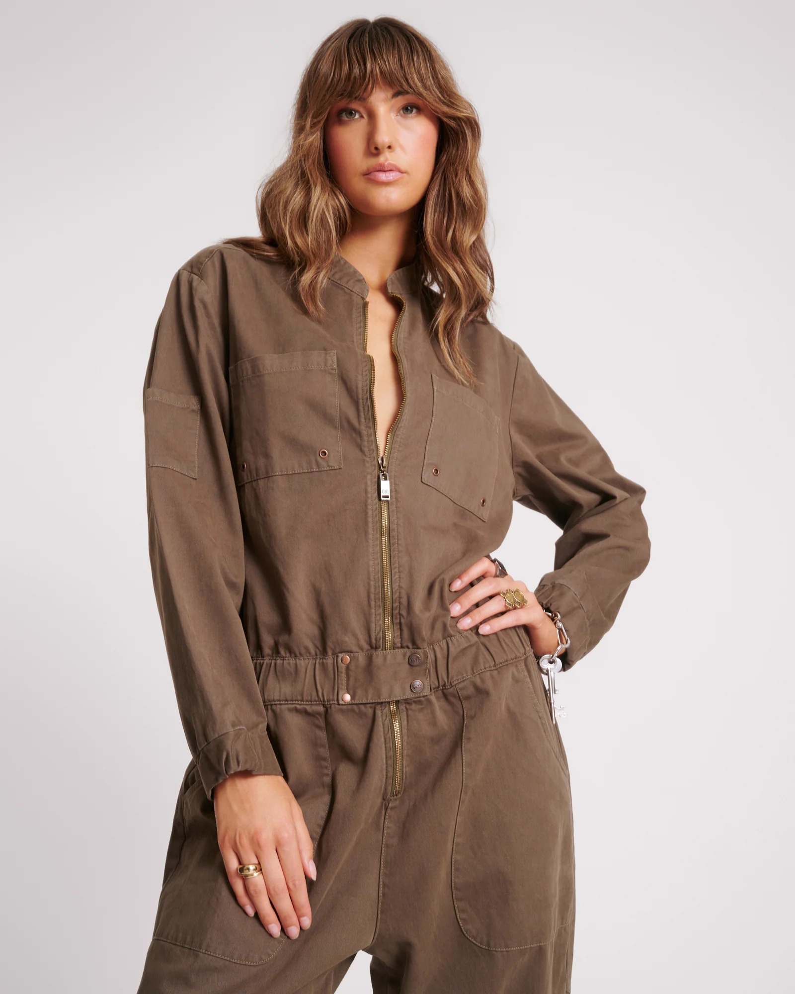 Dark Romance Jumpsuit - Dark Khaki - Image 5