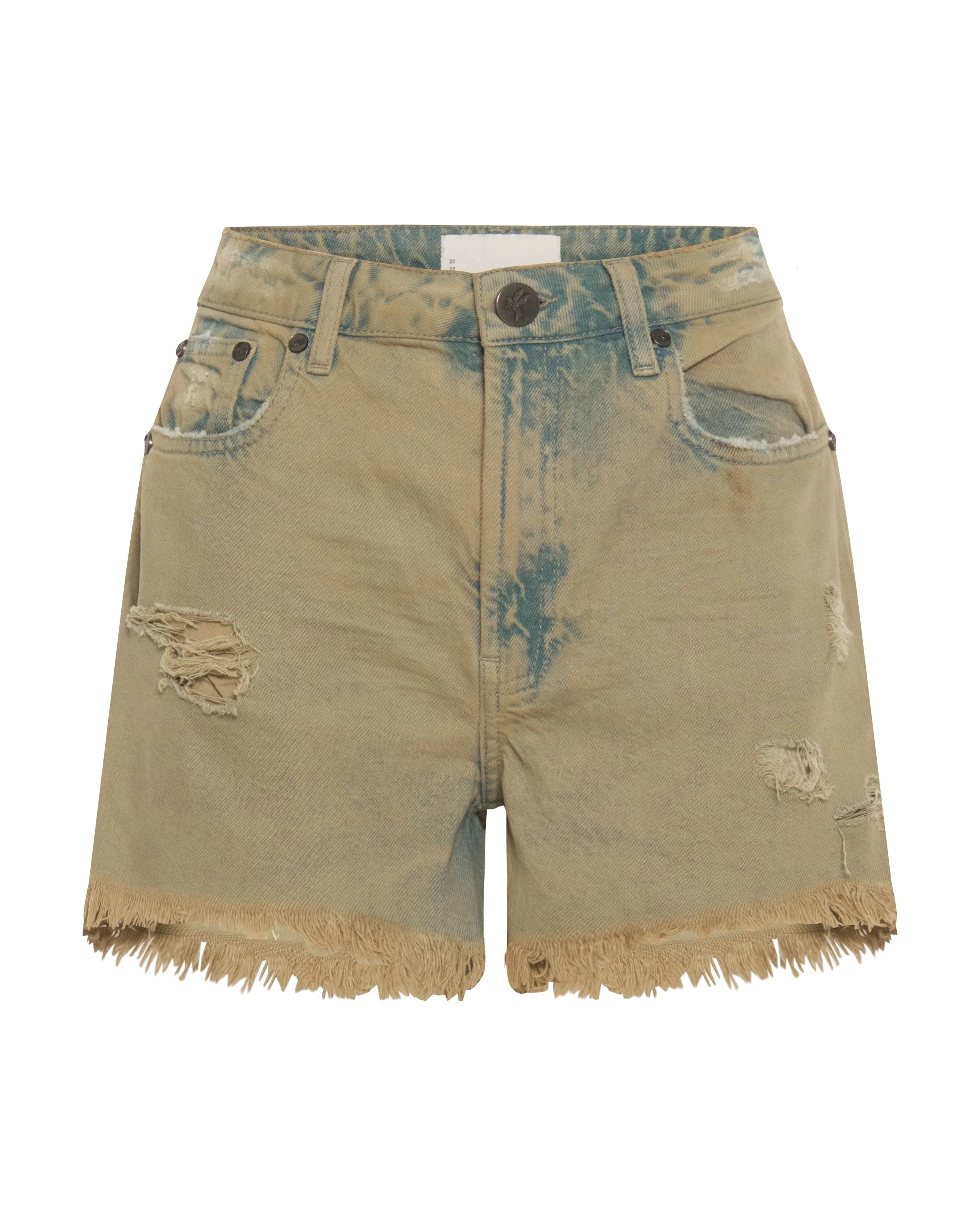 Legends High Waist Mom Fit Denim Shorts - Khaki Haze - Image 6