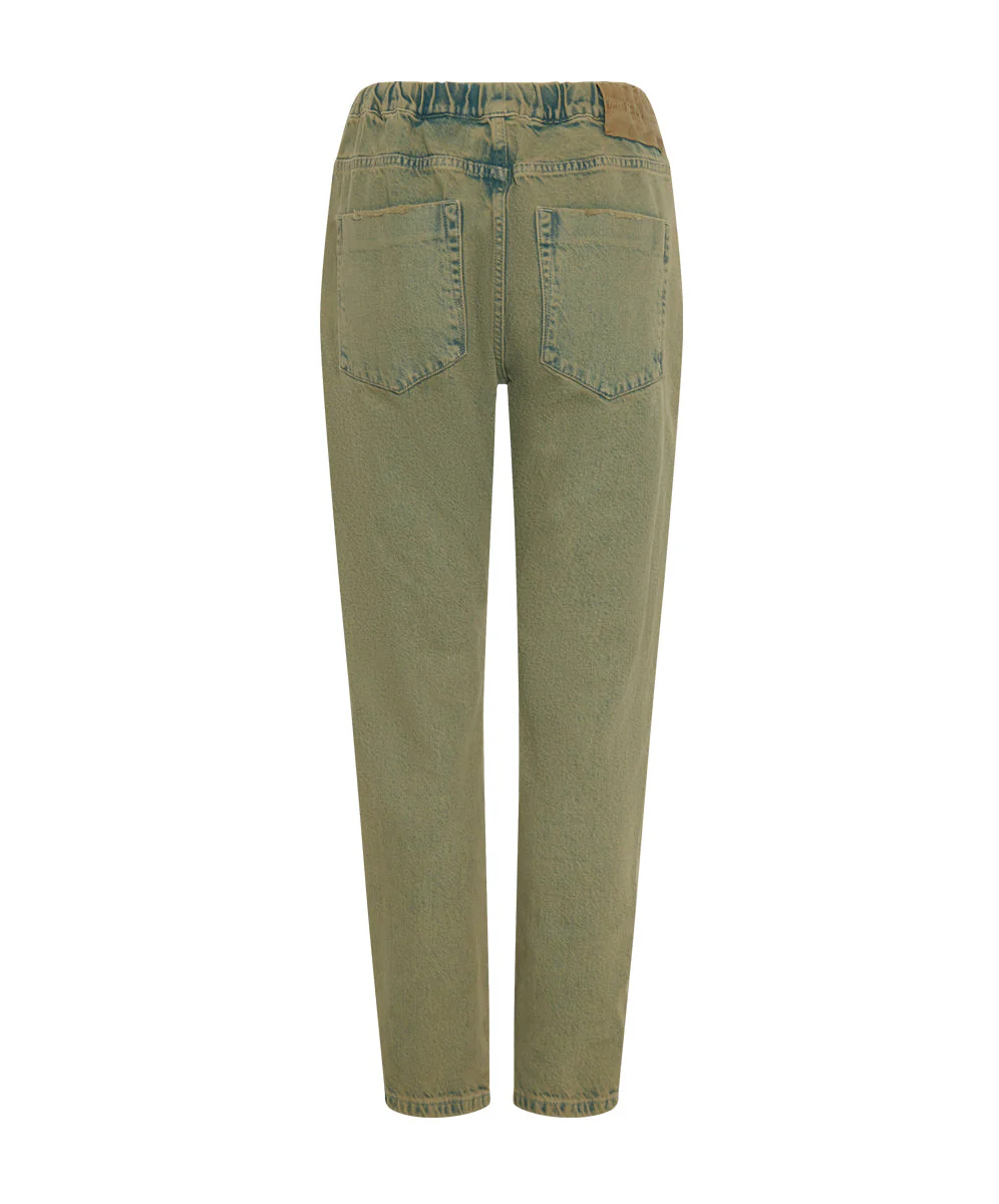 Shabbies Low Waist Drawstring Boyfriend Denim Jeans - Khaki Haze - Image 7