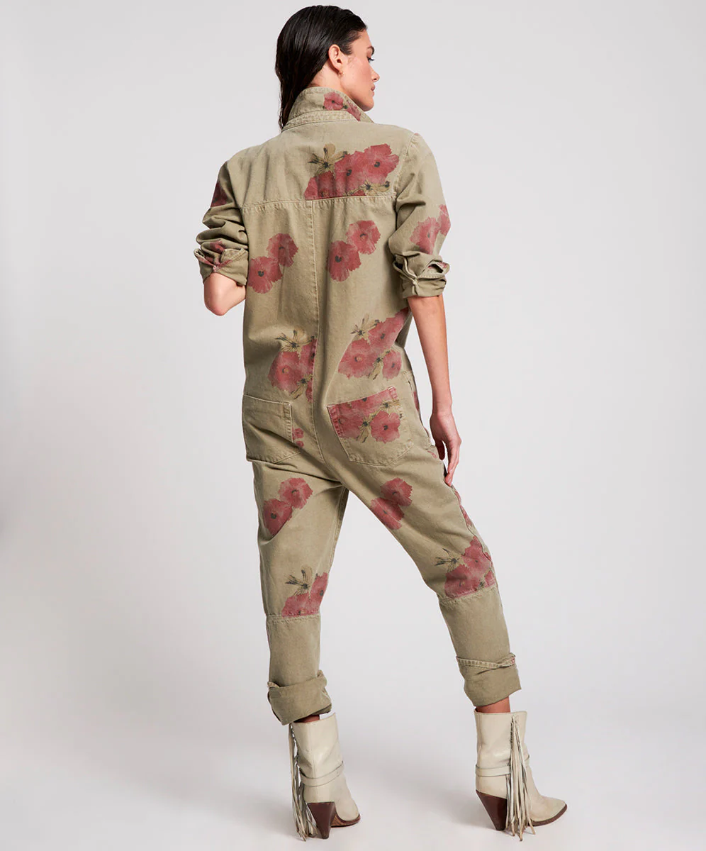 KHAKI HIBISCUS PARADISE OVERALL - Image 3