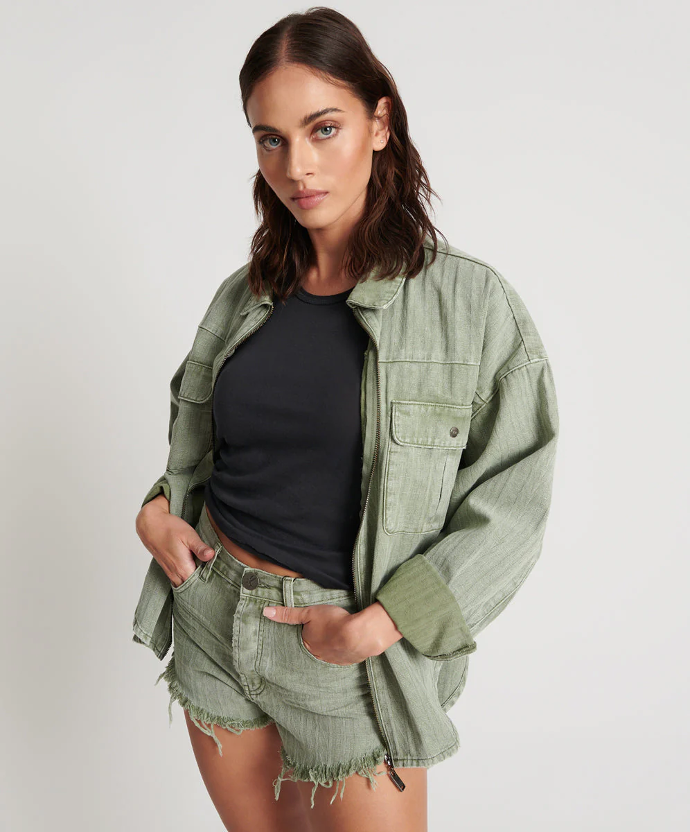 Logo Jacquard Daria Shacket - Khaki - Image 2