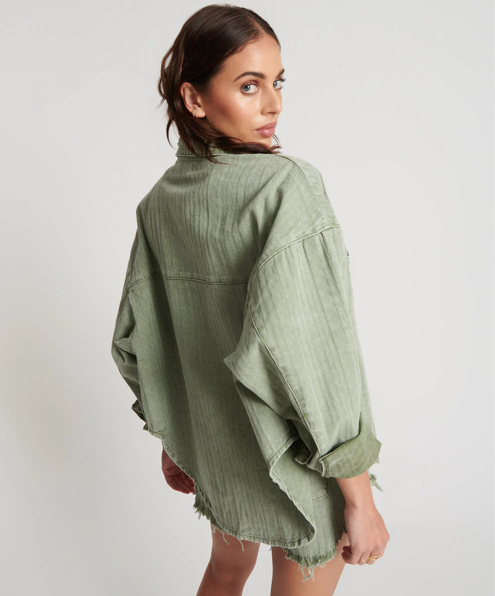 Logo Jacquard Daria Shacket - Khaki - Image 4