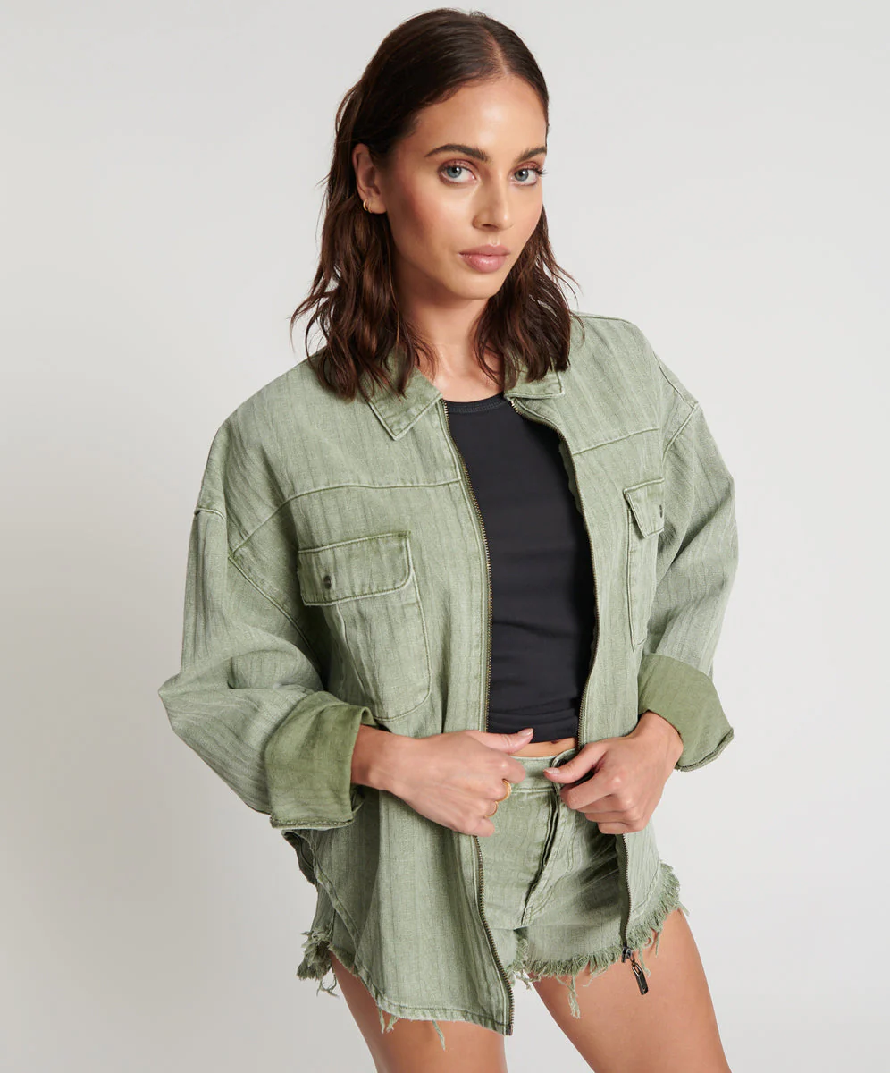 Logo Jacquard Daria Shacket - Khaki - Image 5