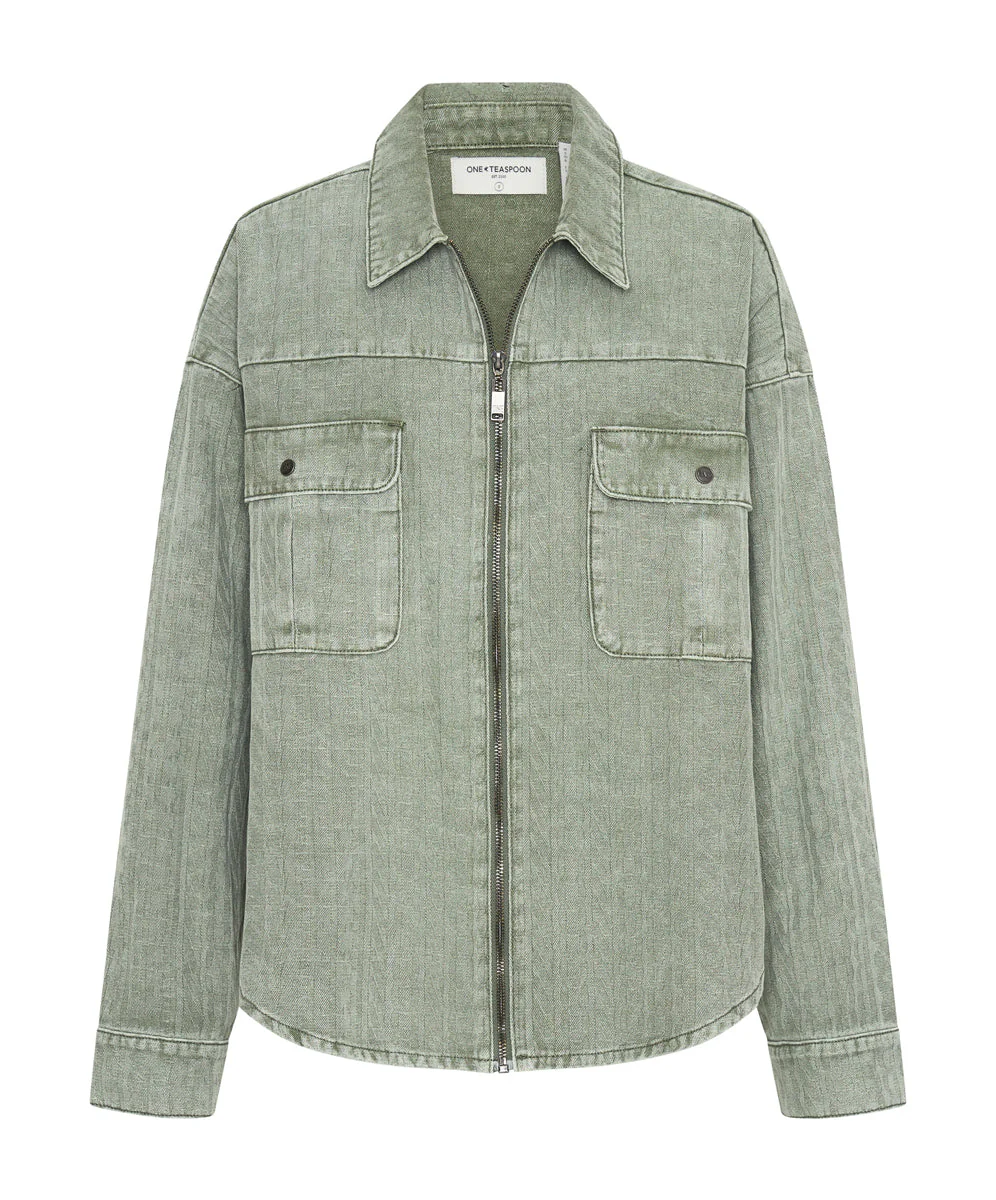 Logo Jacquard Daria Shacket - Khaki - Image 6